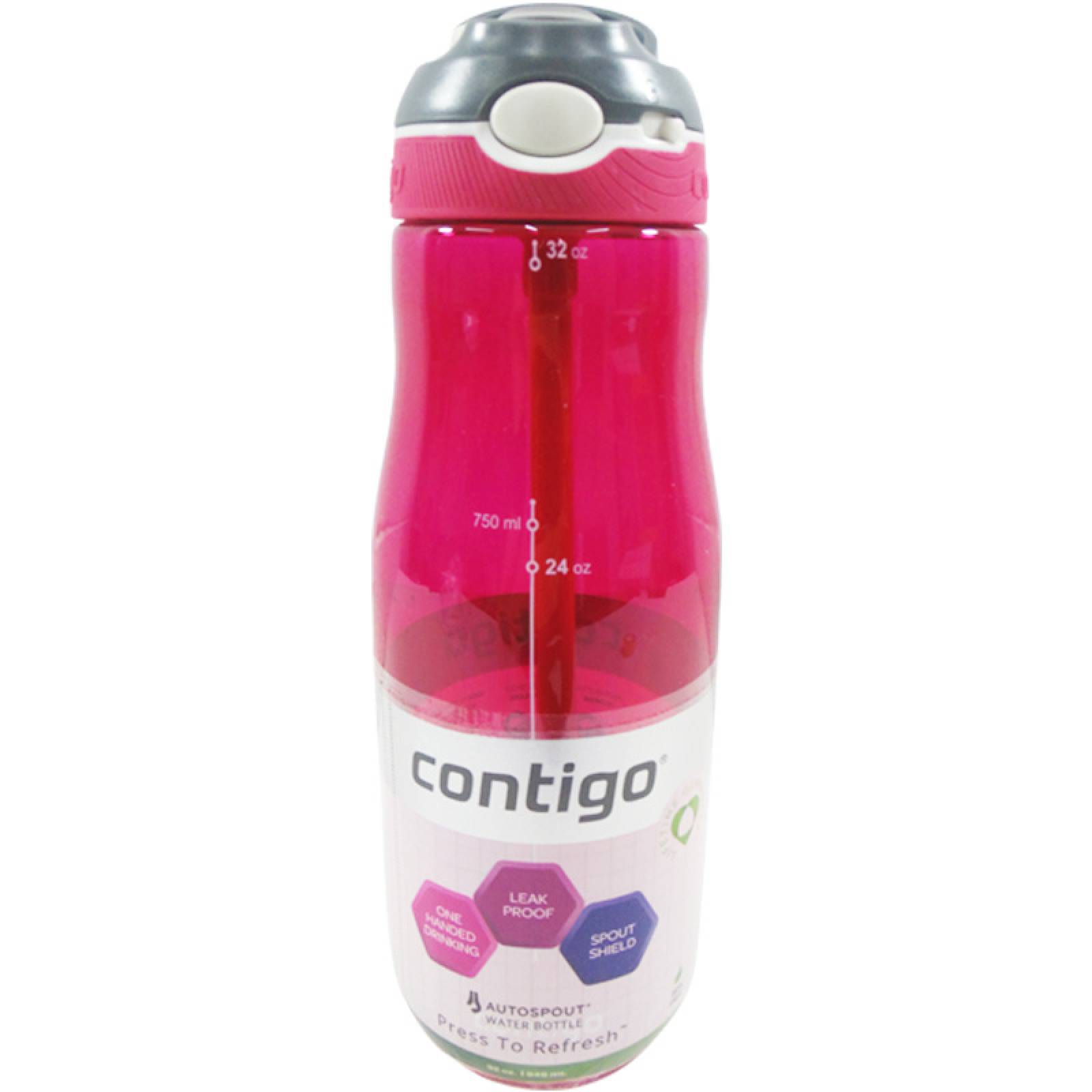Botella Agua Plastica Asa De Clip Con Boquilla 946ml Contigo 1 Multicolor