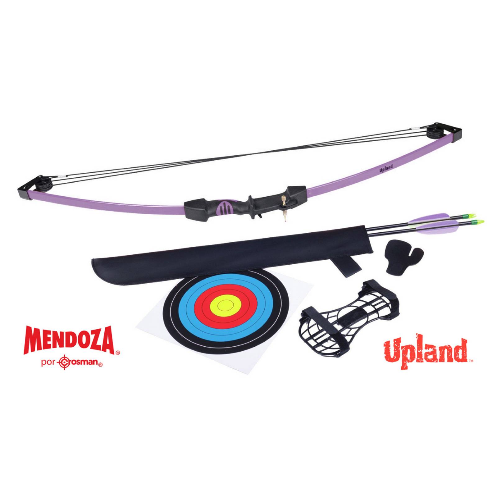 Arco Upland Purple Juvenil Poleas 2 Flechas 26" Mendoza