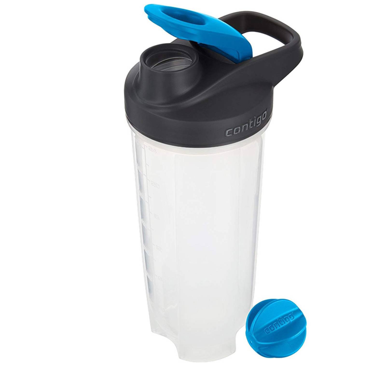 Botella Mezcladora Plastica 828 Ml Con Agitador Azul Contigo 