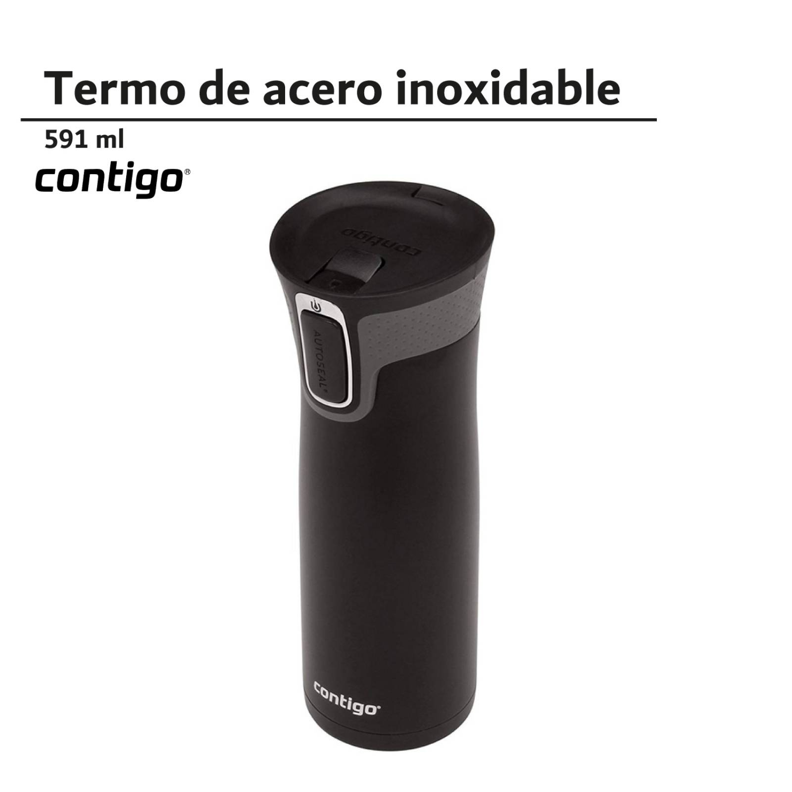 Termo Acero Inoxidable West Loop Autoseal 591 Ml Contigo Negro mate