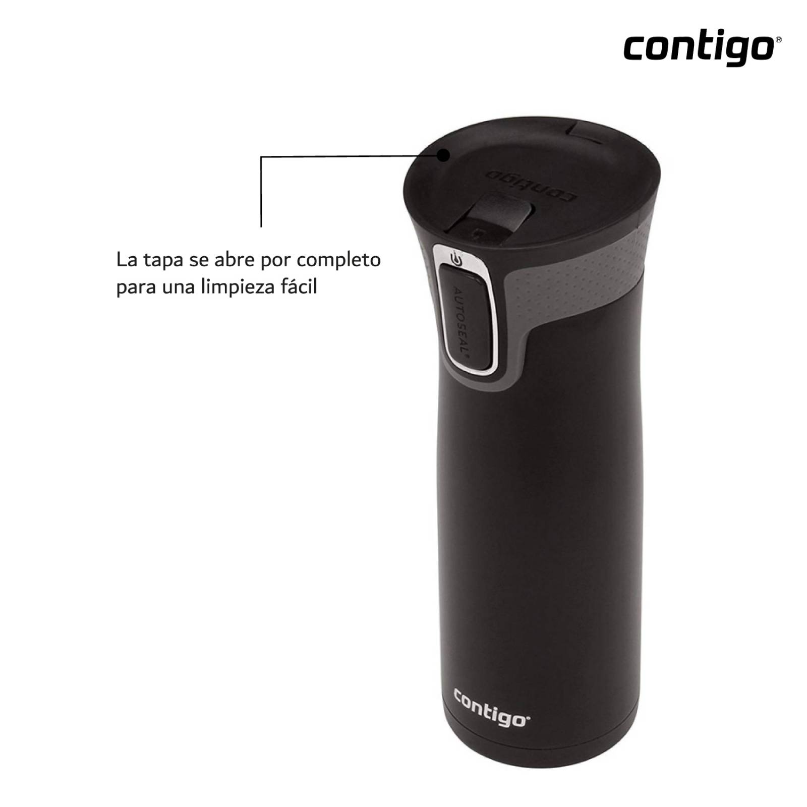 Termo Acero Inoxidable West Loop Autoseal 591 Ml Contigo Negro mate