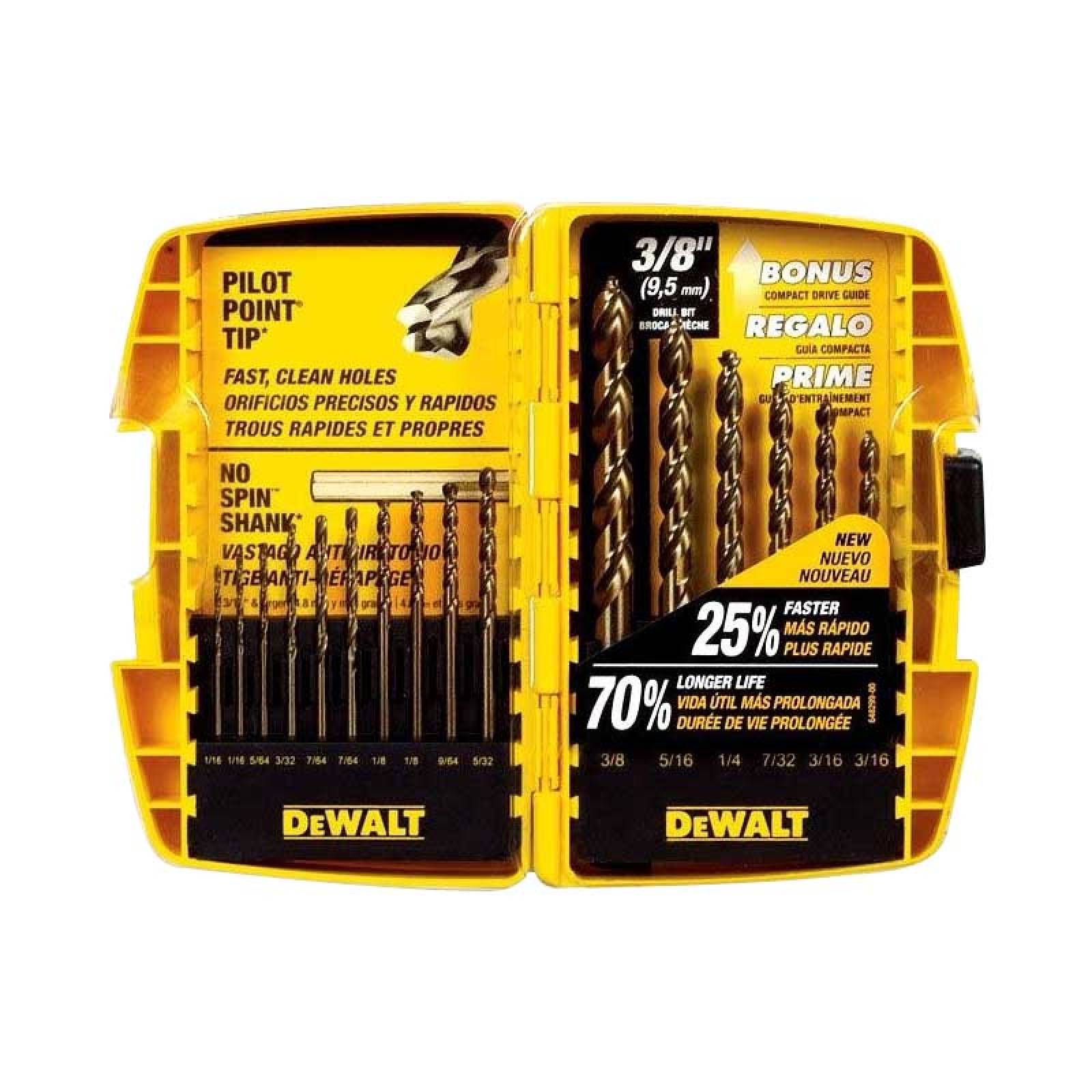 Juego Set 16 Brocas Oro Ferroso 116 38in Dw1170z Dewalt