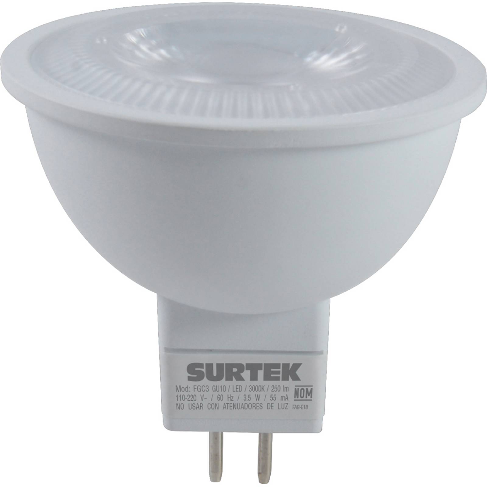 Foco Led Mr16 4.5w Luz De Día Base Gu5.3 Surtek 