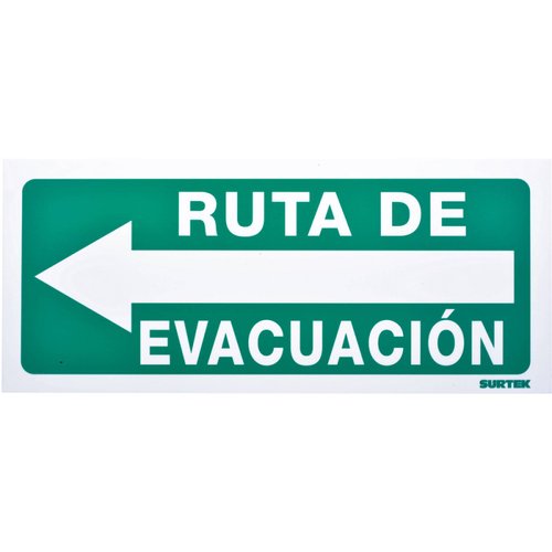 Letrero Ruta De Evacuación Izq Proteccion Civil 1 Pza Surtek 