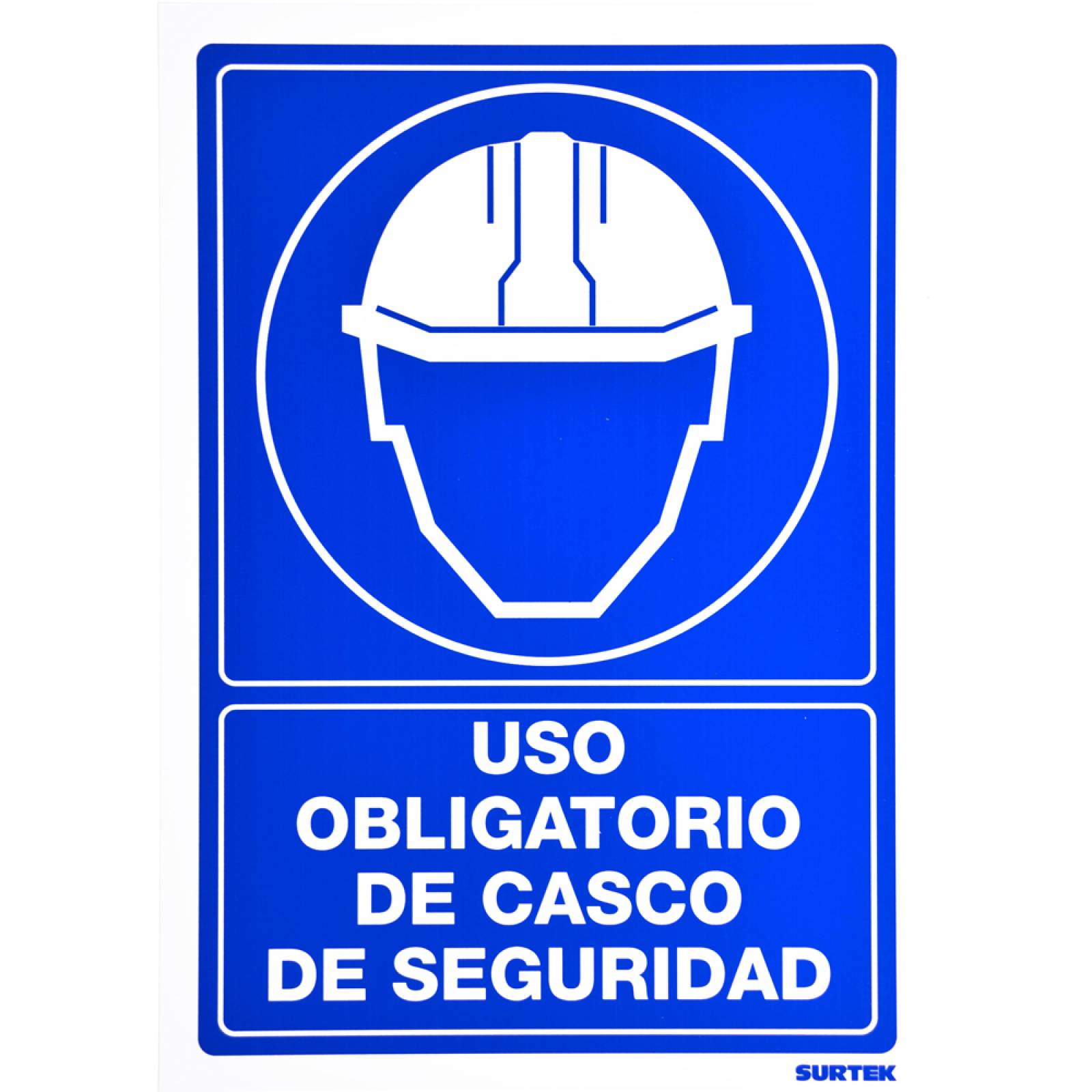 Letrero Uso Casco Obligatorio Proteccion Civil 1 Pza Surtek 