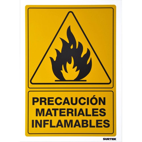Letrero Materiales Flamables Proteccion Civil 1 Pieza Surtek 