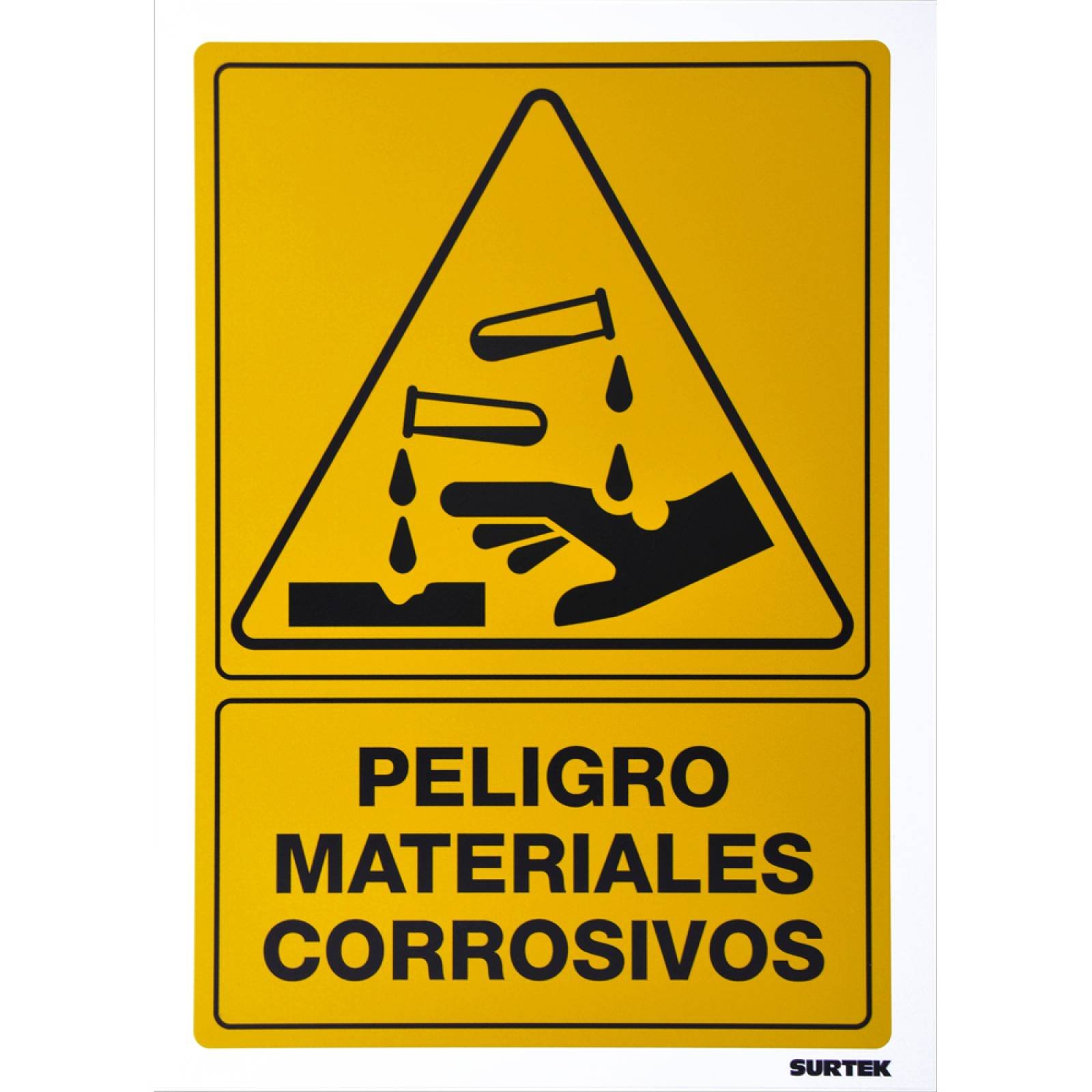 Letrero Materiales Corrosivos Proteccion Civil 1 Pza Surtek 