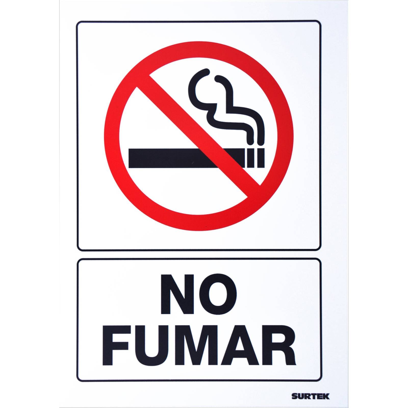 Letrero No Fumar Señal Prohibitiva Con 1 Pza 25 X 36 Surtek 