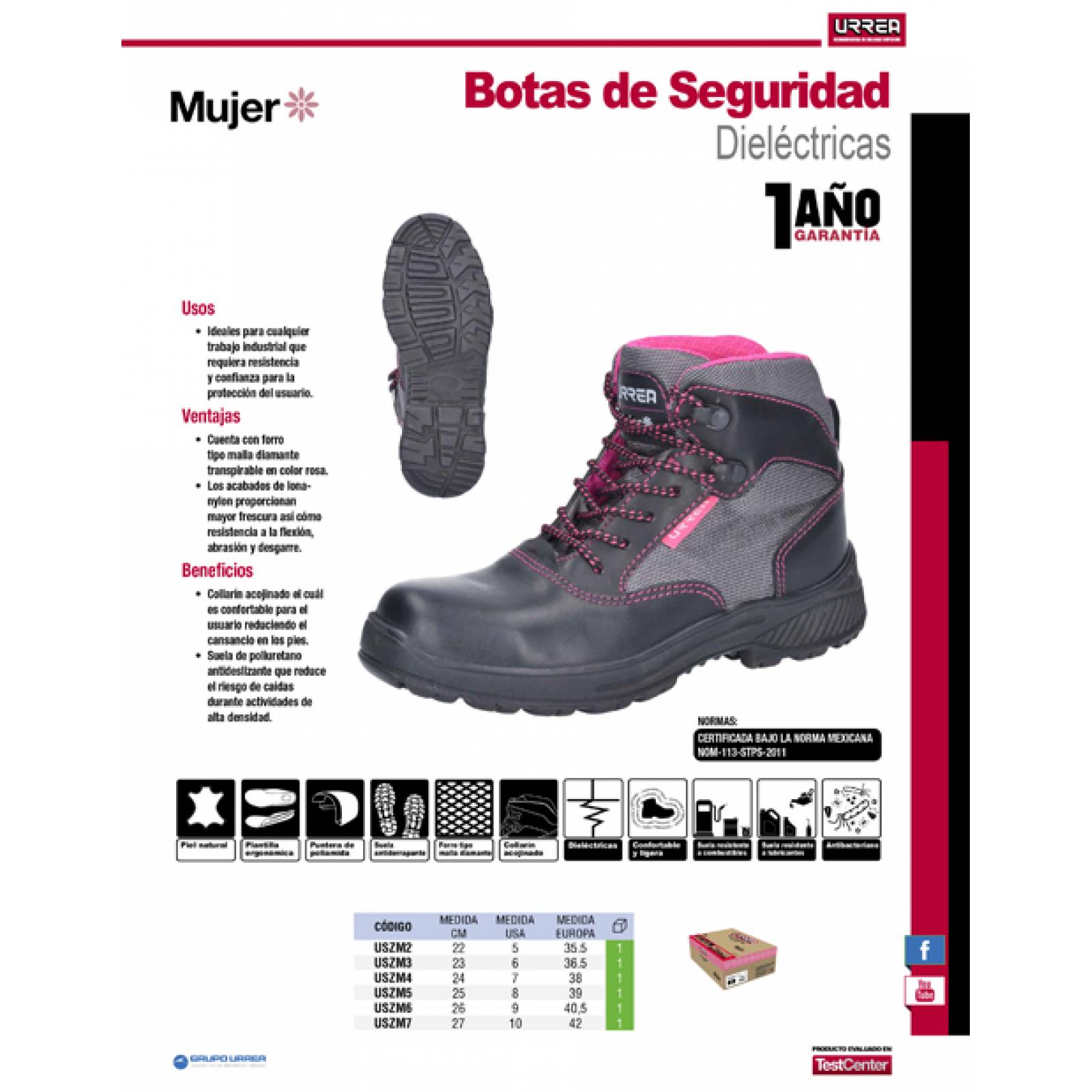 Botas De Seguridad Para Mujer #5 Urrea 