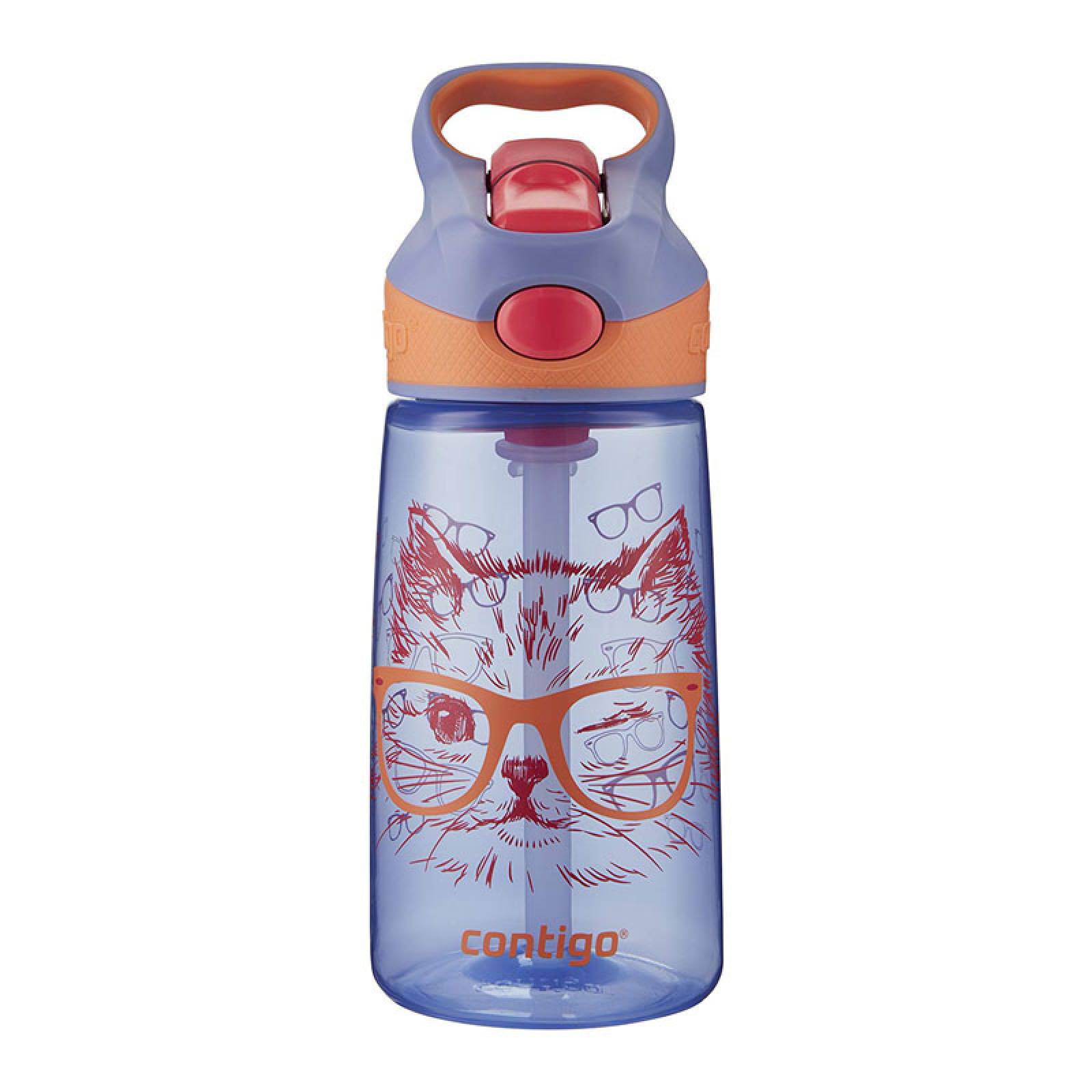 Botella Para Niños 14 Oz Autospout Gato Lila Contigo