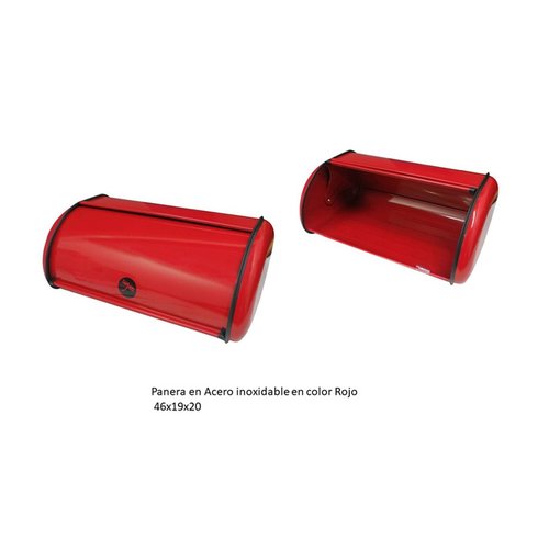Panera De Acero Inoxidable Color Rojo 46X19X20 Cm Brandgap
