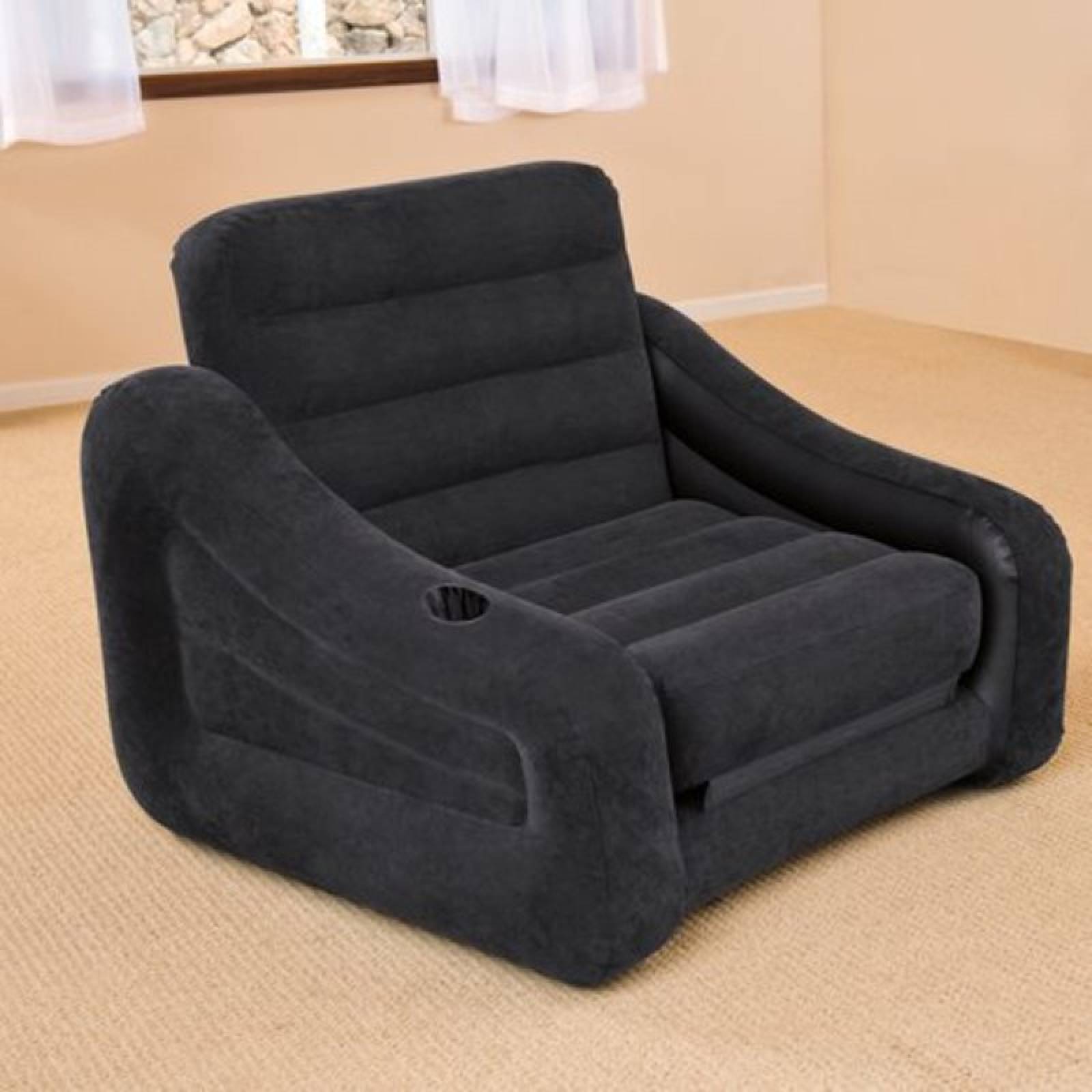 Sofá Cama Inflable Individual 1.07X2.21X.66 Cm Negro Intex