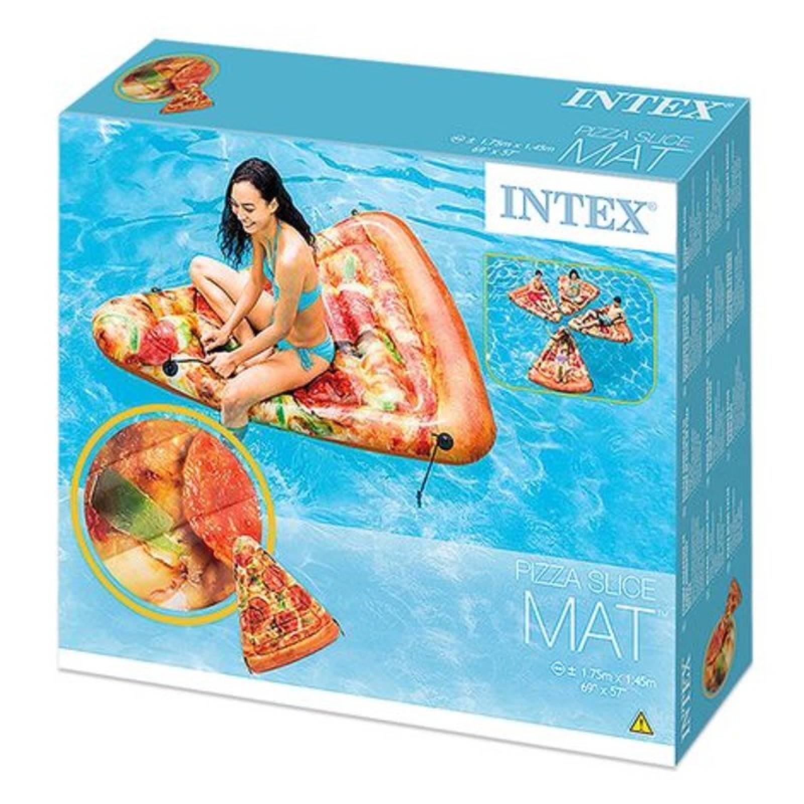 Flotador Colchon Inflable Pizza Realista Enganchables Intex