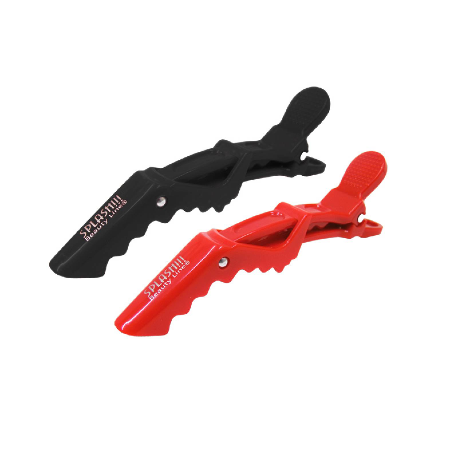 Pinzas Para Cabello Tipo Dedo Plastico Rojo-Negro 10 Pz Lobo