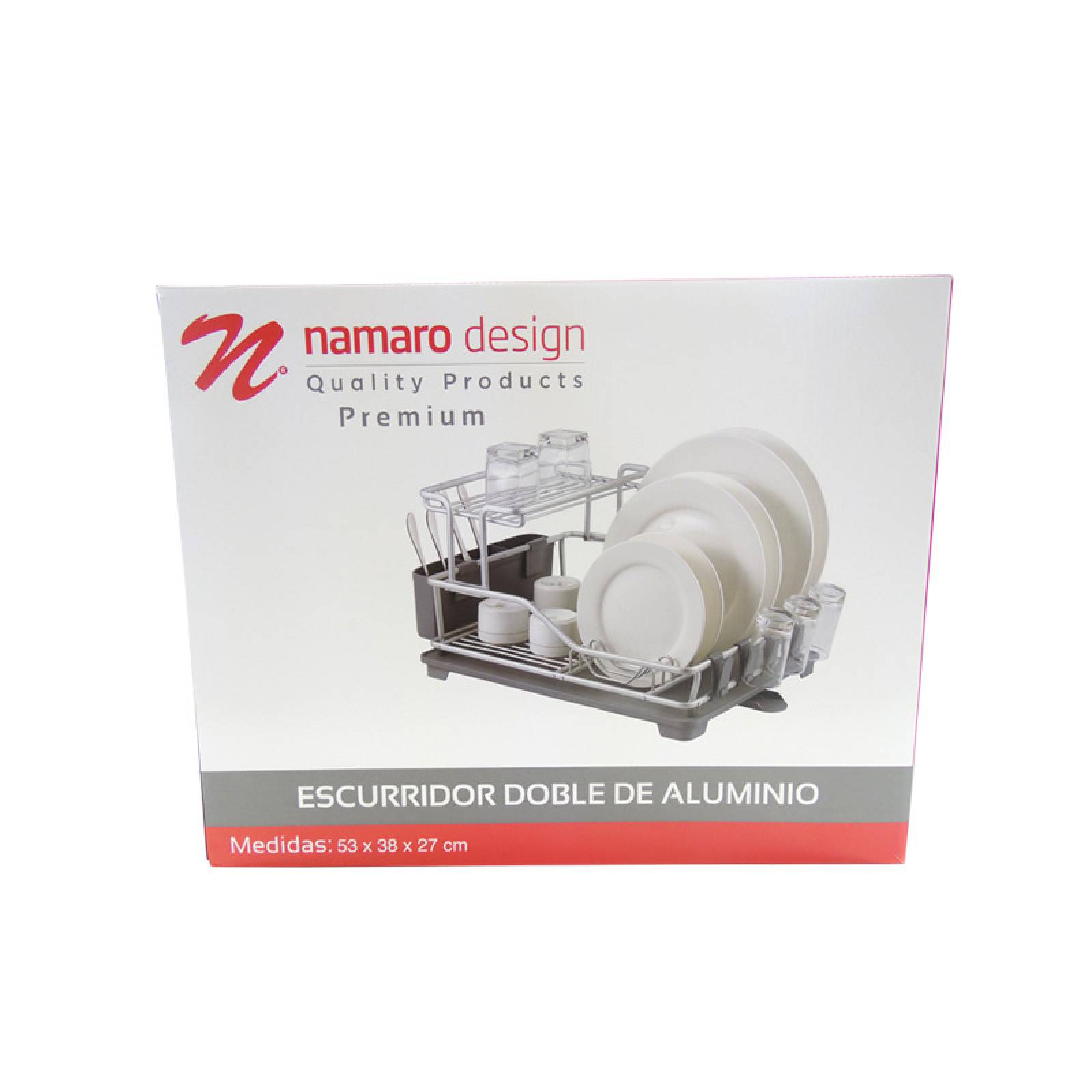 Escurridor Aluminio 2 Niveles Gris CO-440222 Namaro Design