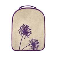 Lonchera Mochila Escolar Para Niños Tejido De Lino Y Algodón Diente De Leon Morado Soyoung