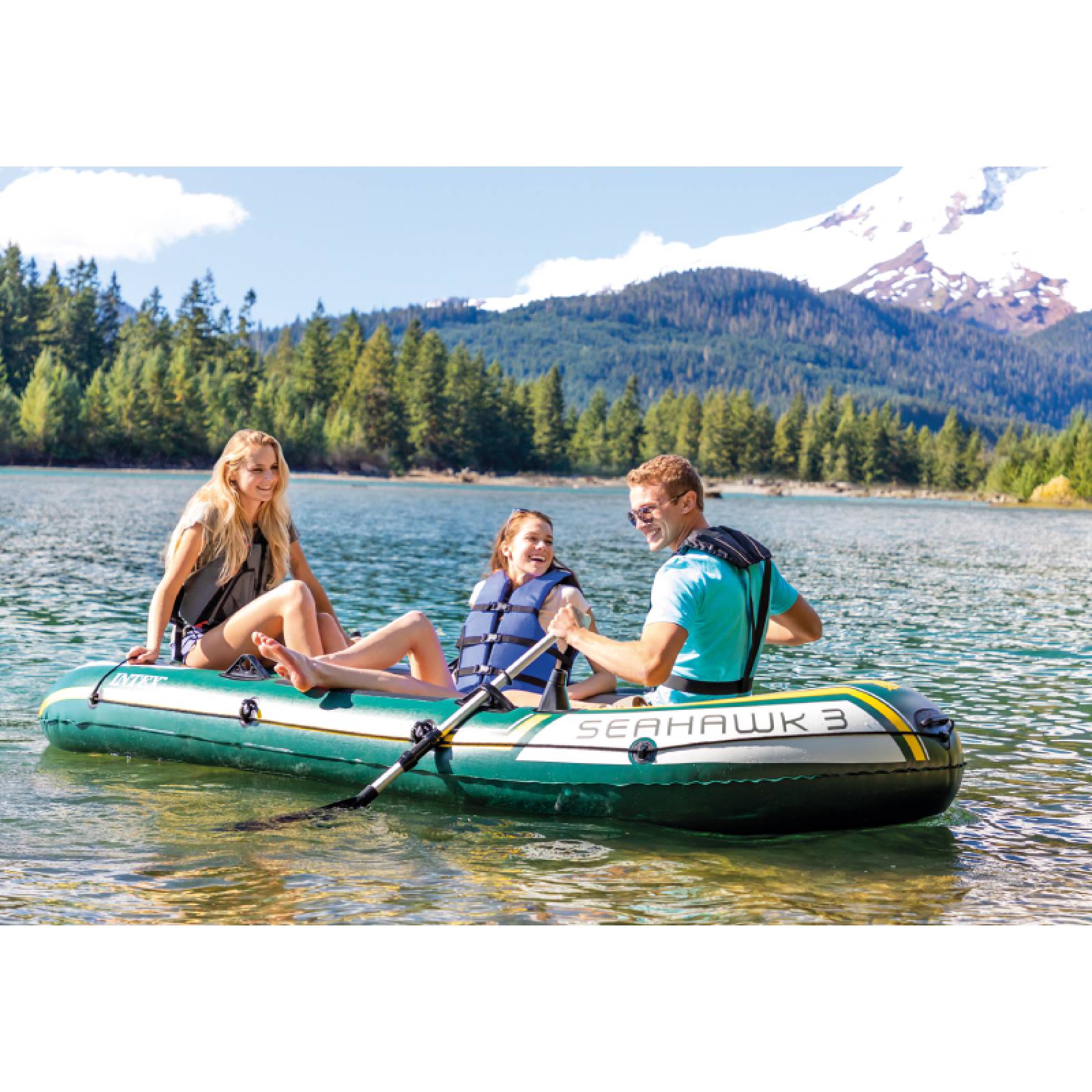 Lancha Inflable Seahawk 3 Equipada Con Remos Adulto Intex