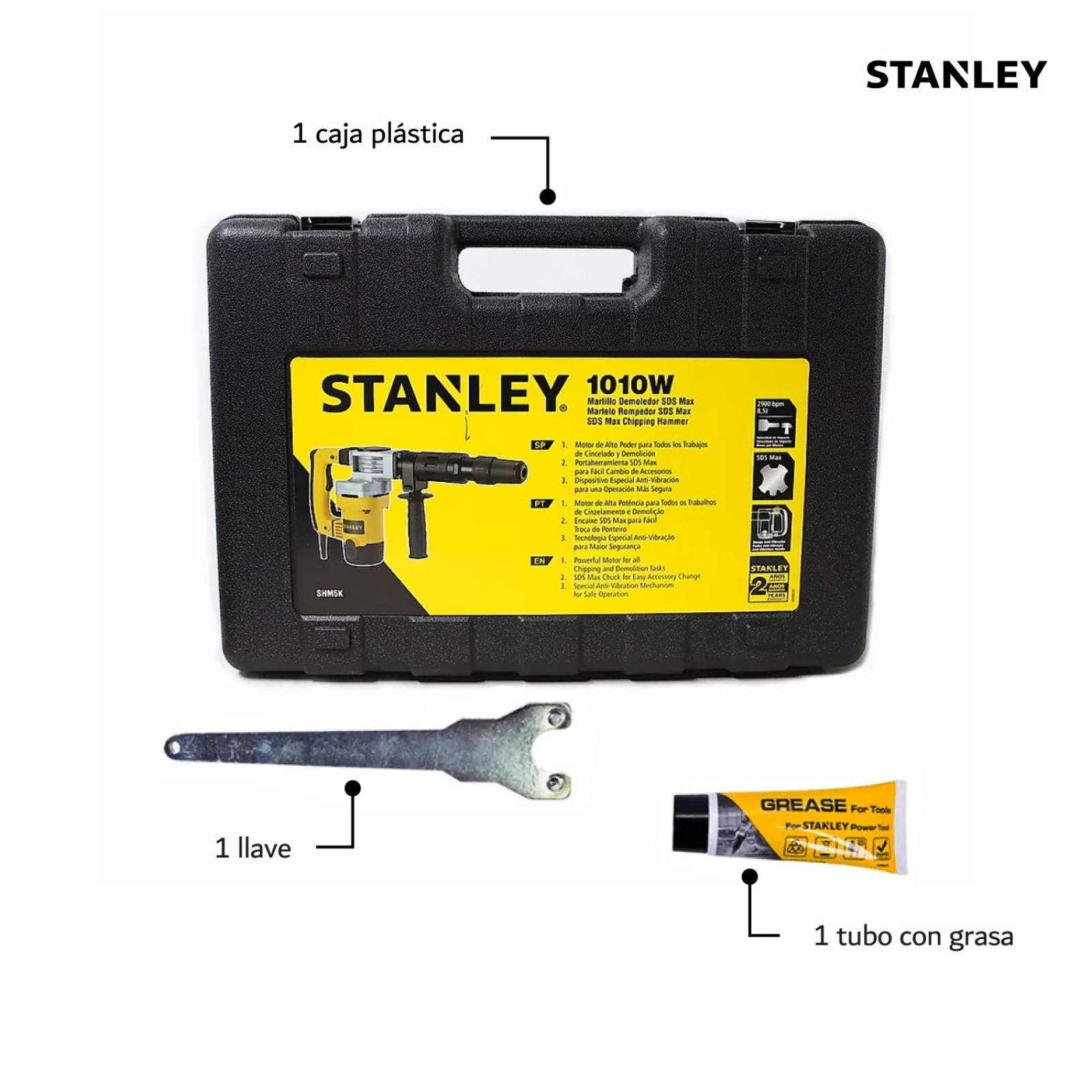 Martillo Demoledor Taladro Cicelador 2 Modos Sds Max Stanley
