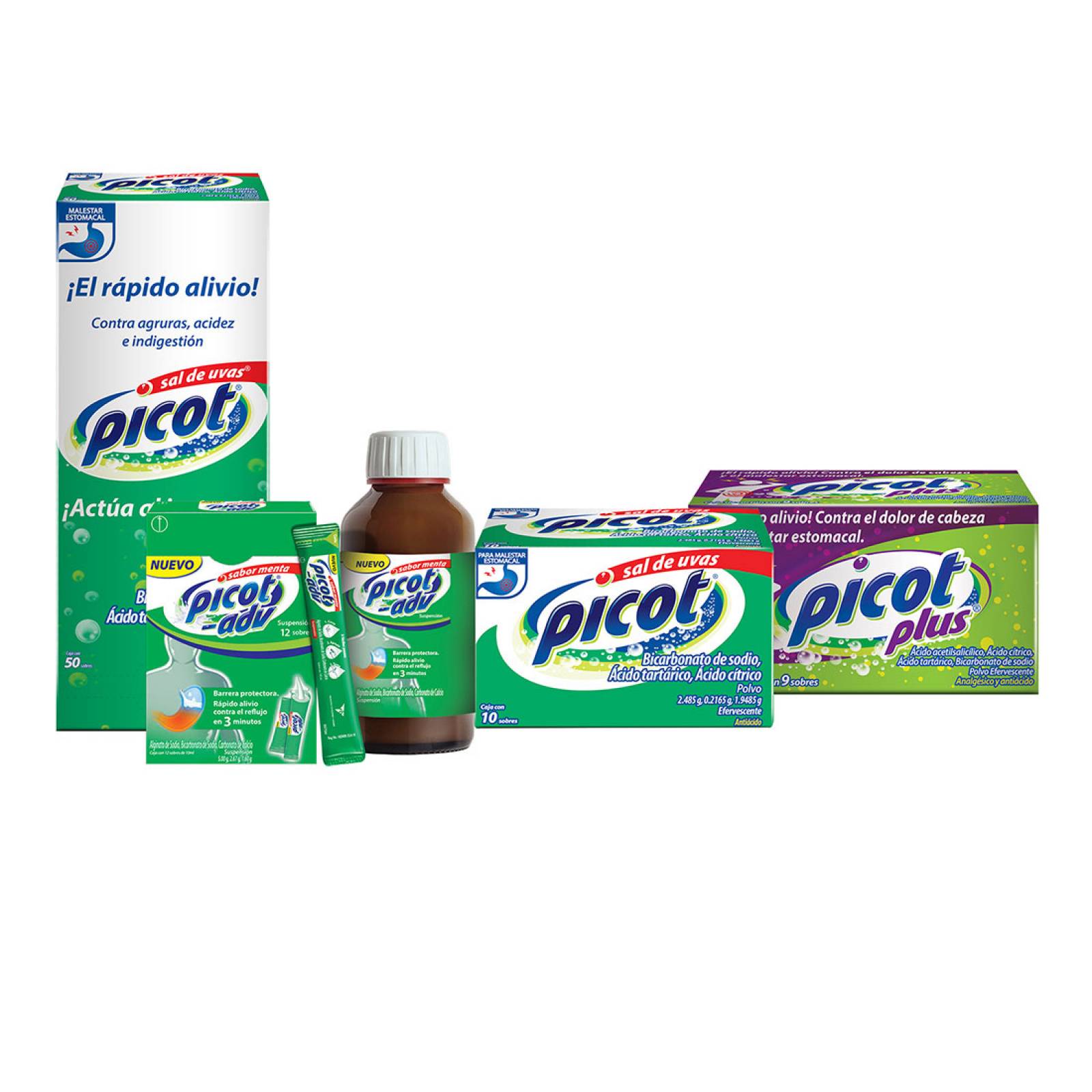 Kit Picot Sal de Uvas Sobres Antiácido+ Picot Adv Suspensión
