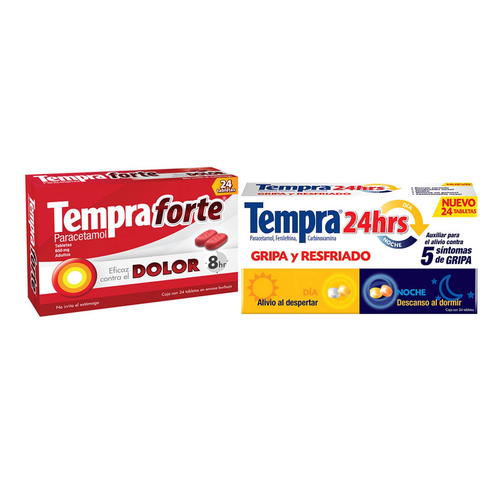 Kit Tempra Forte 4 tabletas + Tempra 24 Horas 24 tabletas