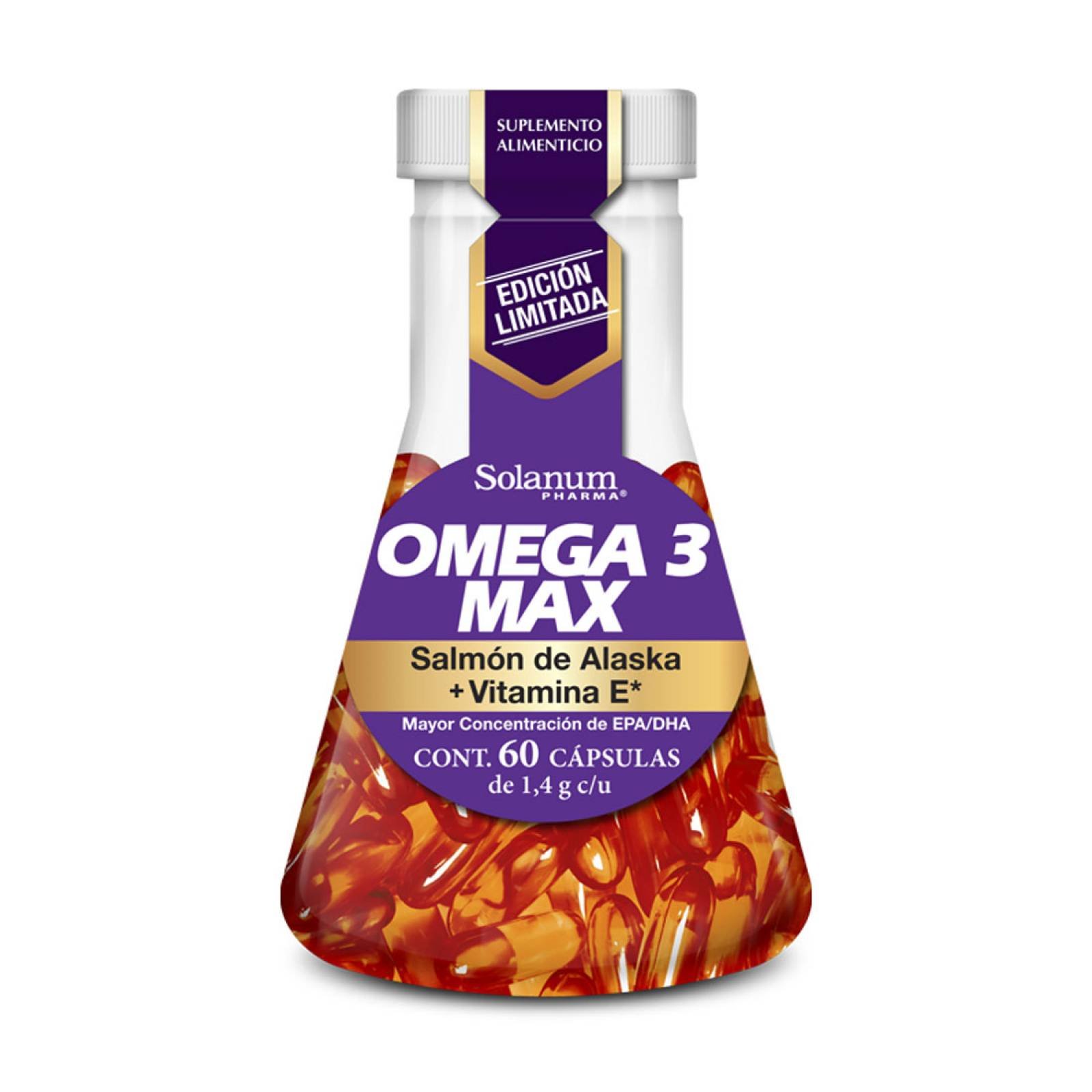 Suplemento Omega 3 Max Salmón + Vitamina E 60 cap.