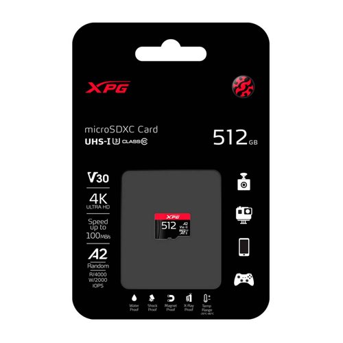 Memoria Micro SD 512 GB Gaming A2 100/85MPS V30 4K UHD Adata