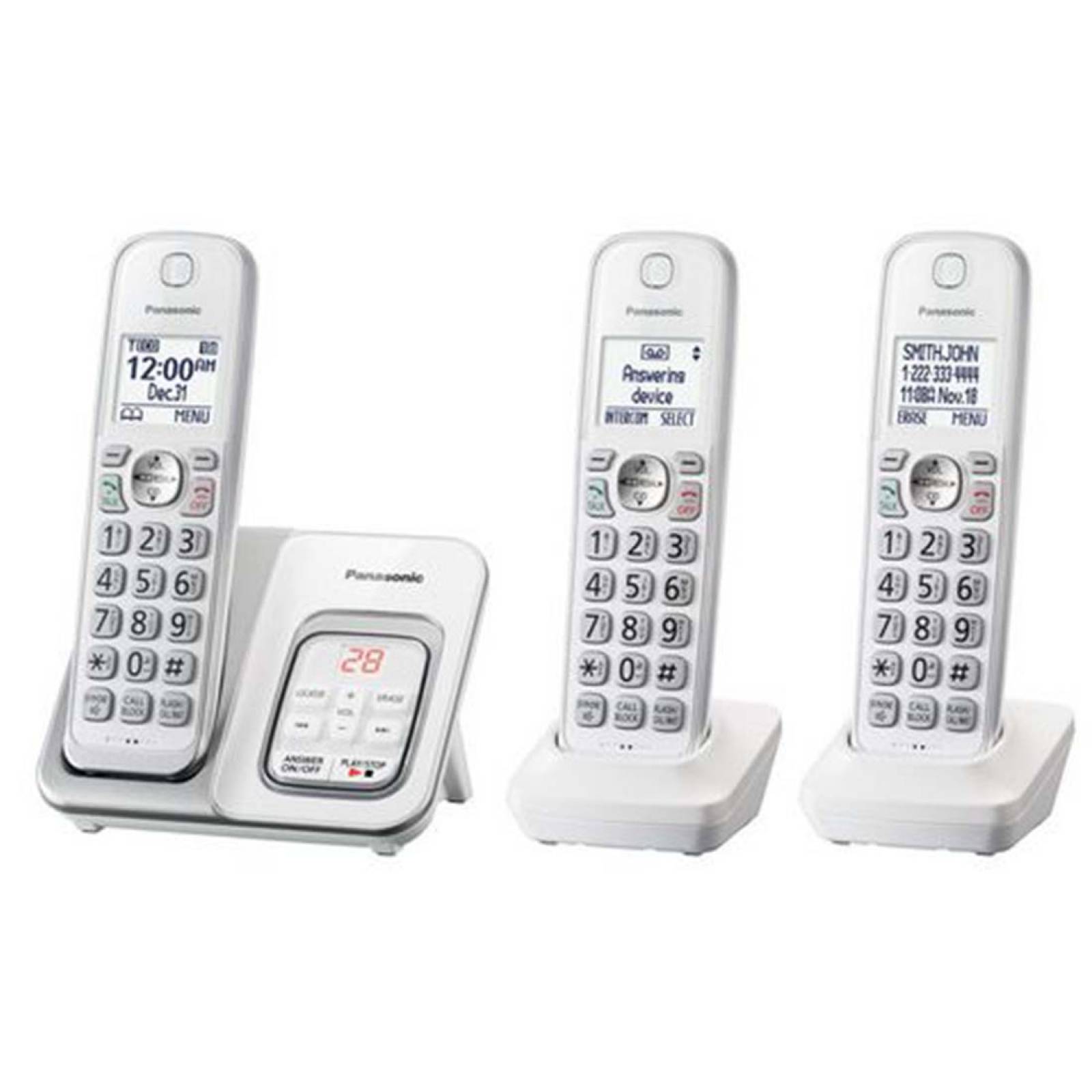 Telefono Inalambrico Panasonic 3 pz Plateado KX-TGD533W
