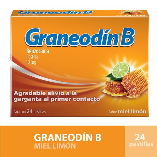 Graneodin B Sabor Miel Limón 24 Tabletas
