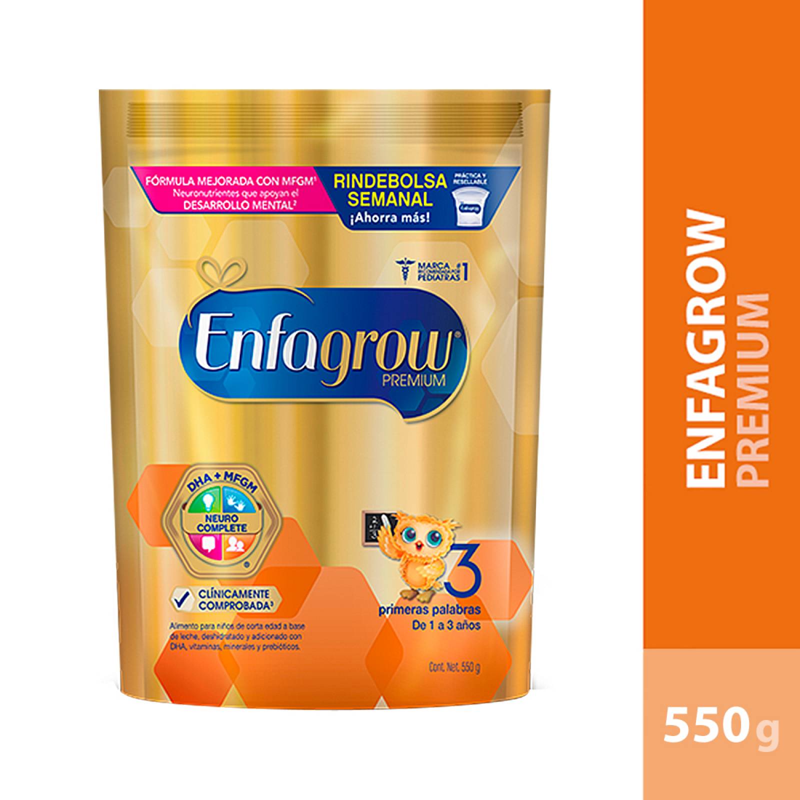 Enfagrow 3 Leche Crecimiento Niño Mayor 12 Meses lata de 550gr
