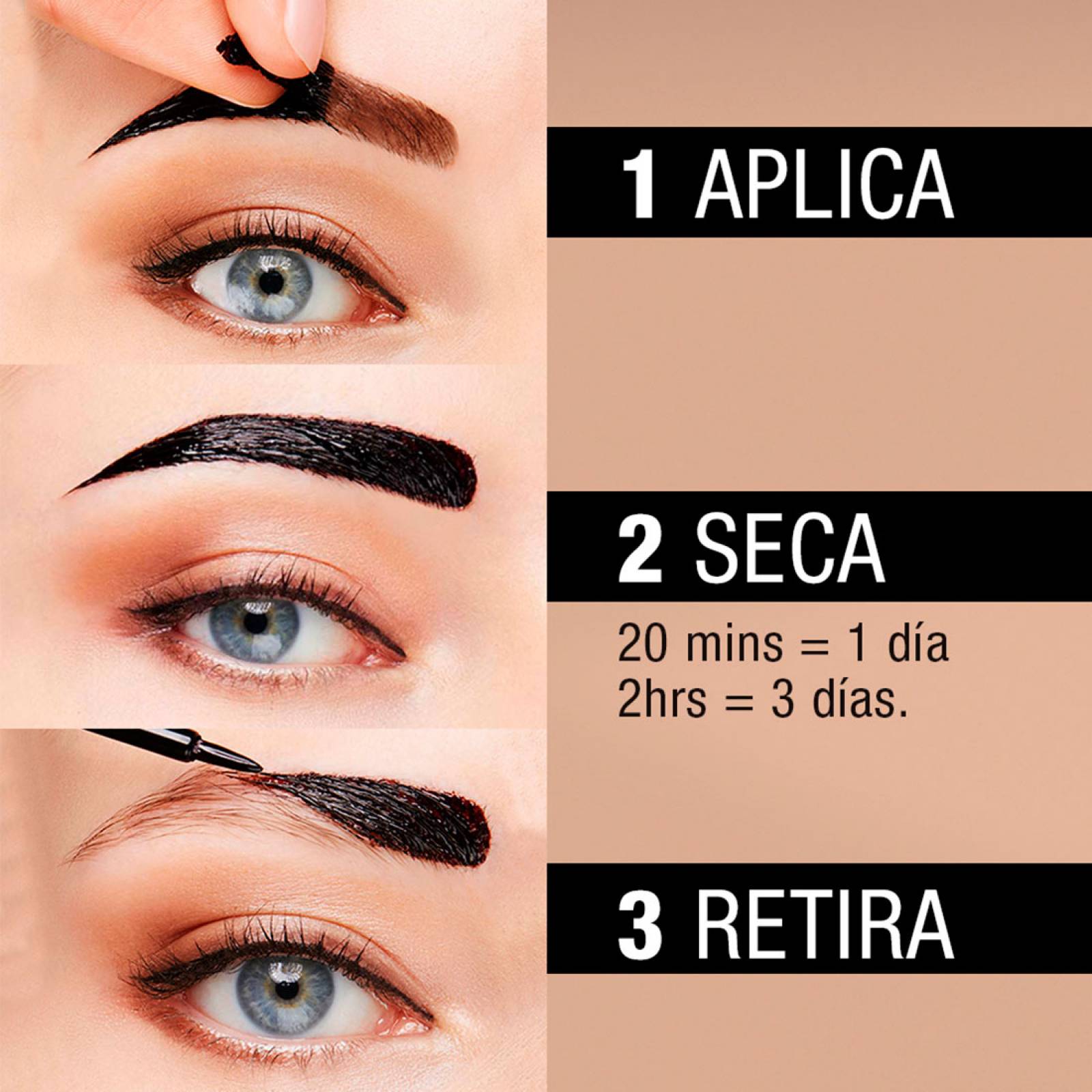 2 Pack Maquillaje Tinta Cejas Combinado Peel Off  Maybelline