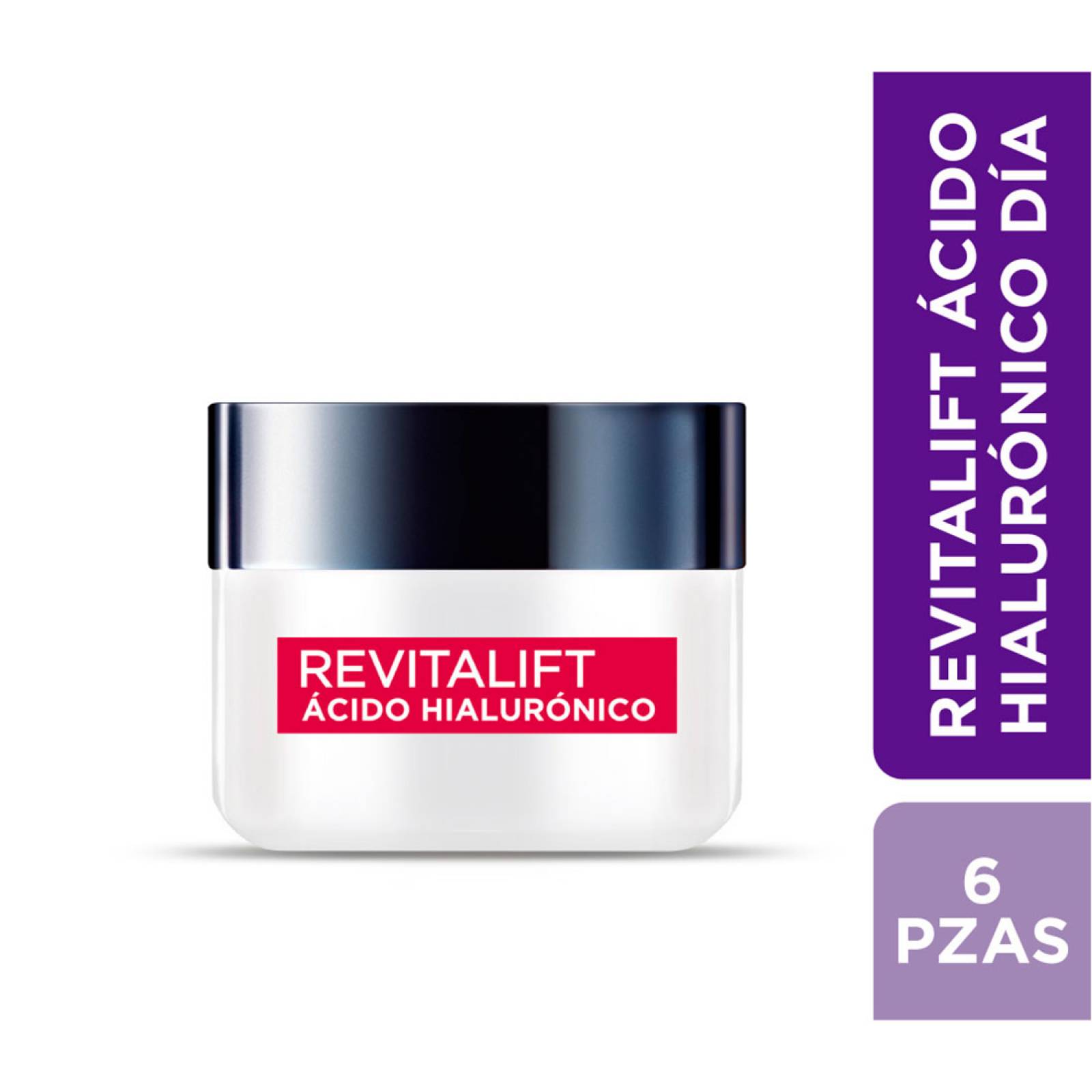 6 Pack Crema Facial Día Ácido Hialurónico Revitalift L'Oréal