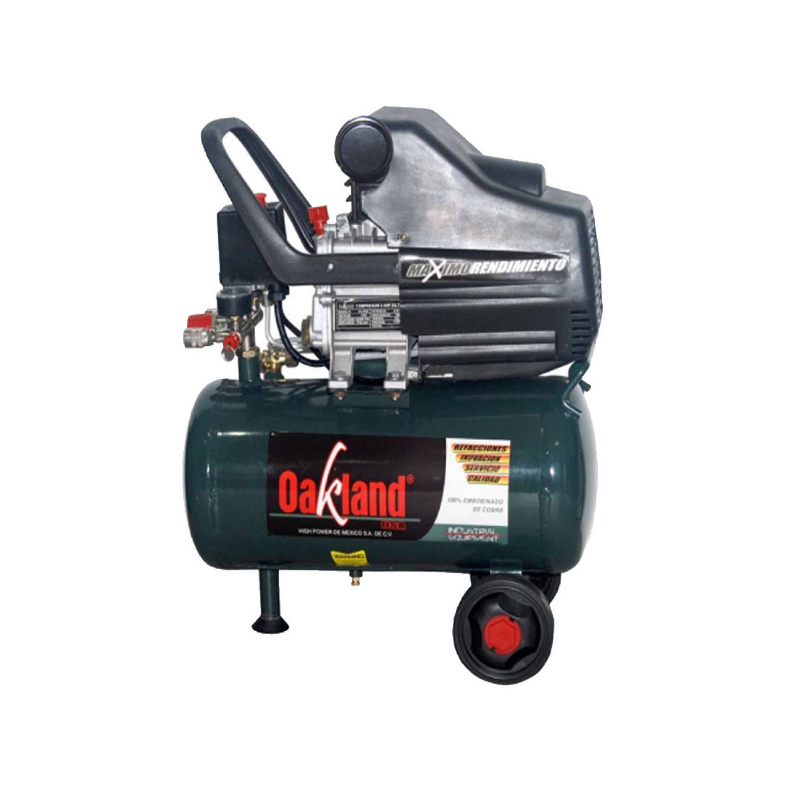 Compresor de Aire Profesional Capacidad 25 Lt 2.5 HP Oakland