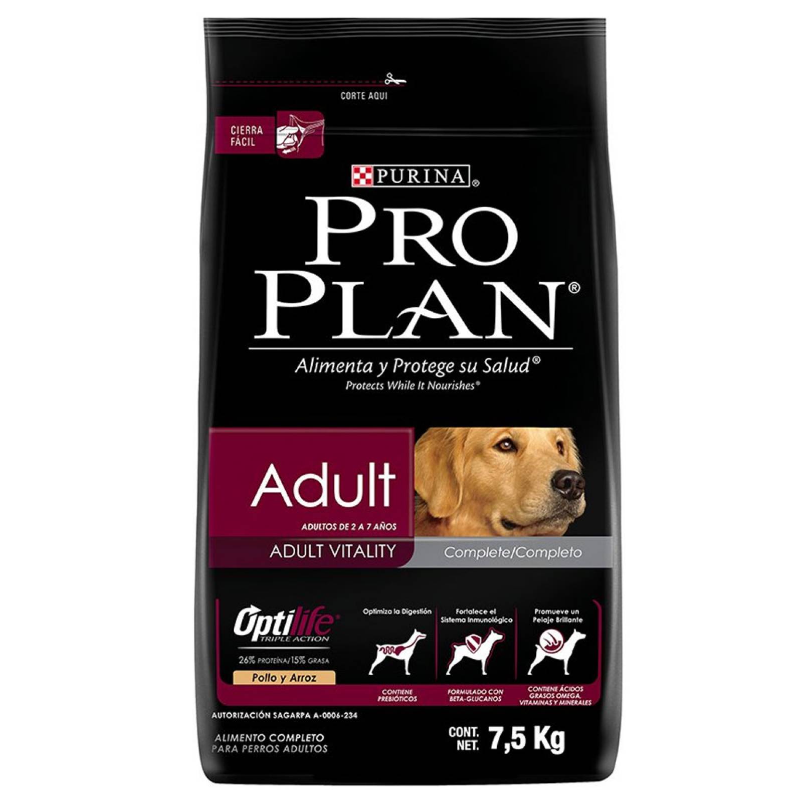 Alimento Perro Adulto Optilife Triple Acción 7.5 Kg Pro Plan