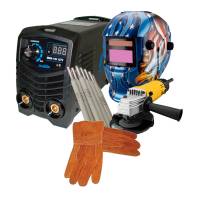 Kit Soldadora Inversora + Careta Eléc + Esmeril + Accesorios