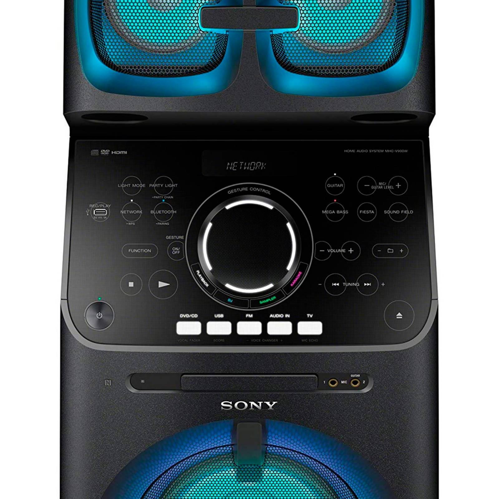 Minicomponente Torre Bluetooth Muteki 2000W MHC-V90DW Sony