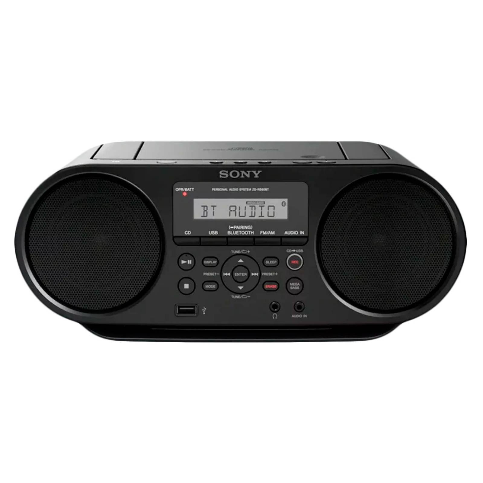 Radiograbadora Bluetooth 2W USB Mega Bass Negro ZS-RS60 Sony