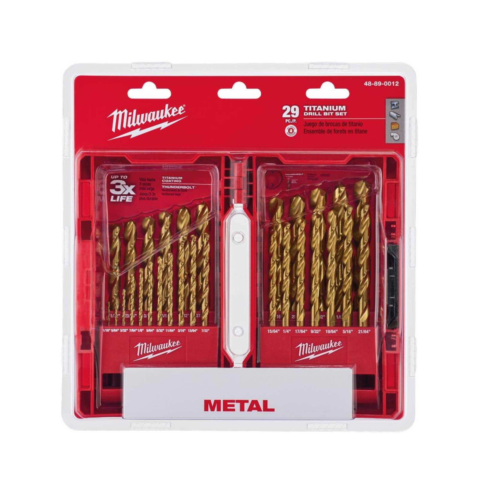 Juego Brocas Titanio Taladro 29 PZ 890012 Milwaukee