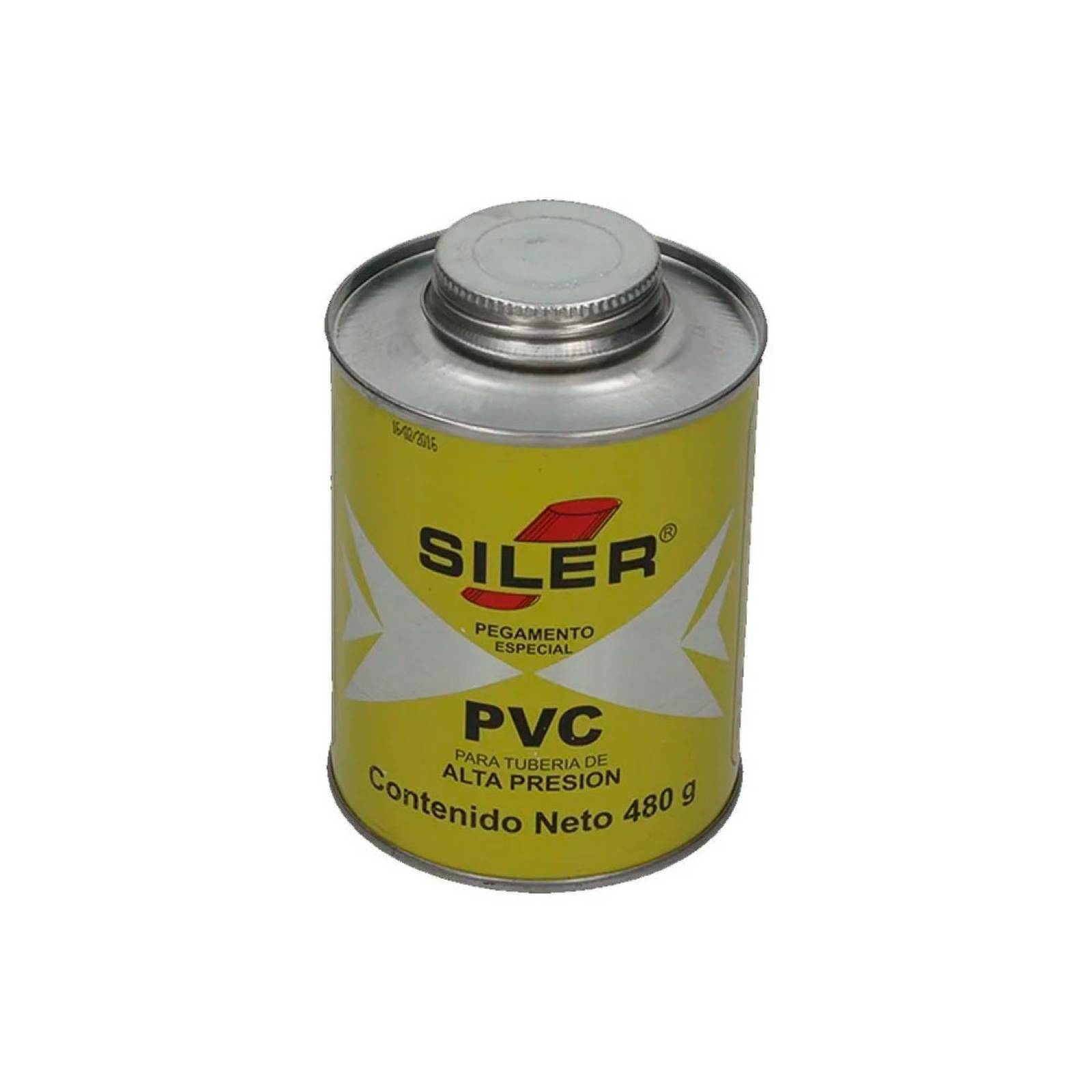 Pegamento Tubería PVC Rigido 480 gr Amarillo Lata Siler