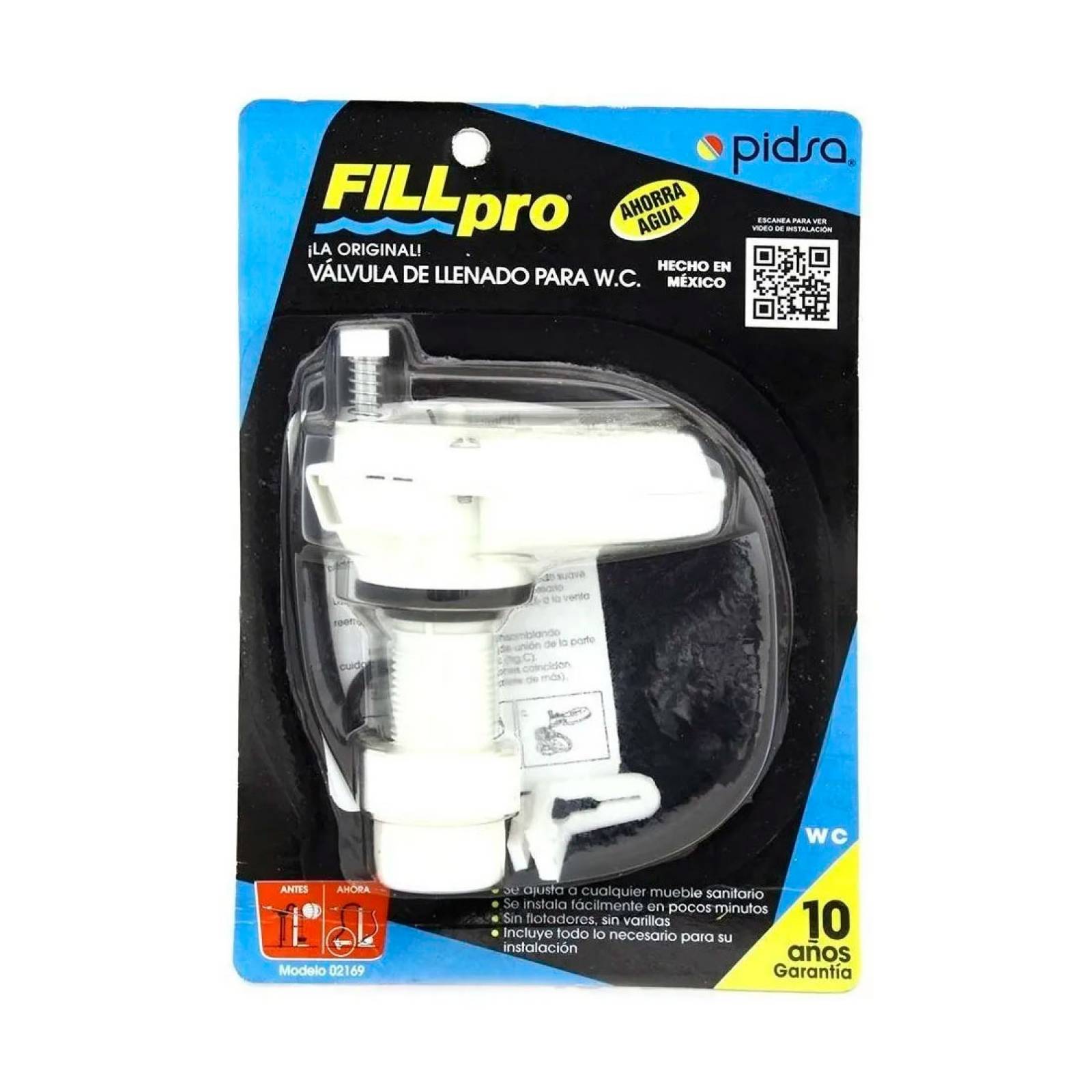 Valvula Tanque Bajo WC Sanitario Blanco 2169 Fillpro