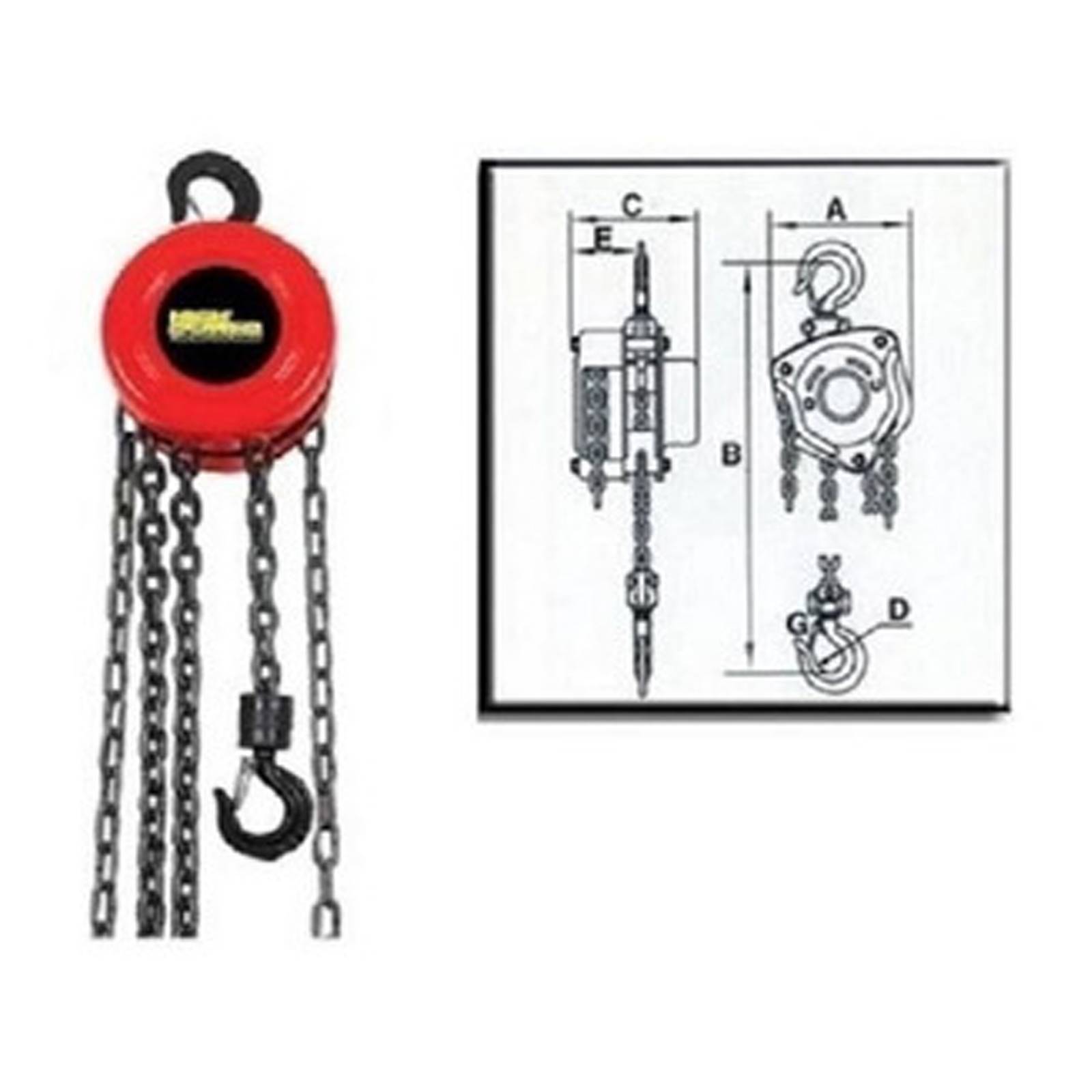 Polipasto Con Garrucha Cadena 1 Toneladas High Power 