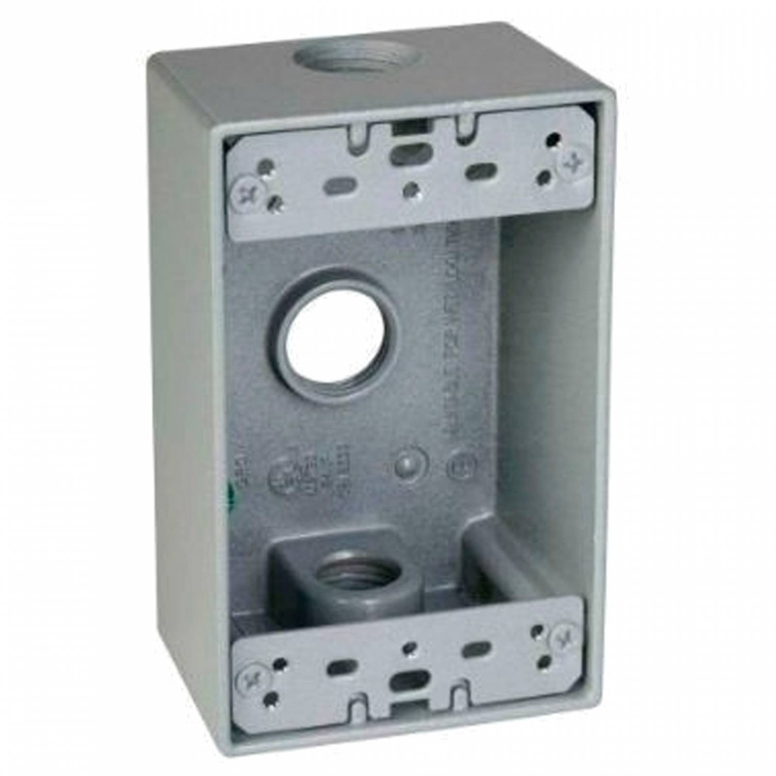 Caja Rectangular Alumnio 1 2 C 3 Orificios Argos