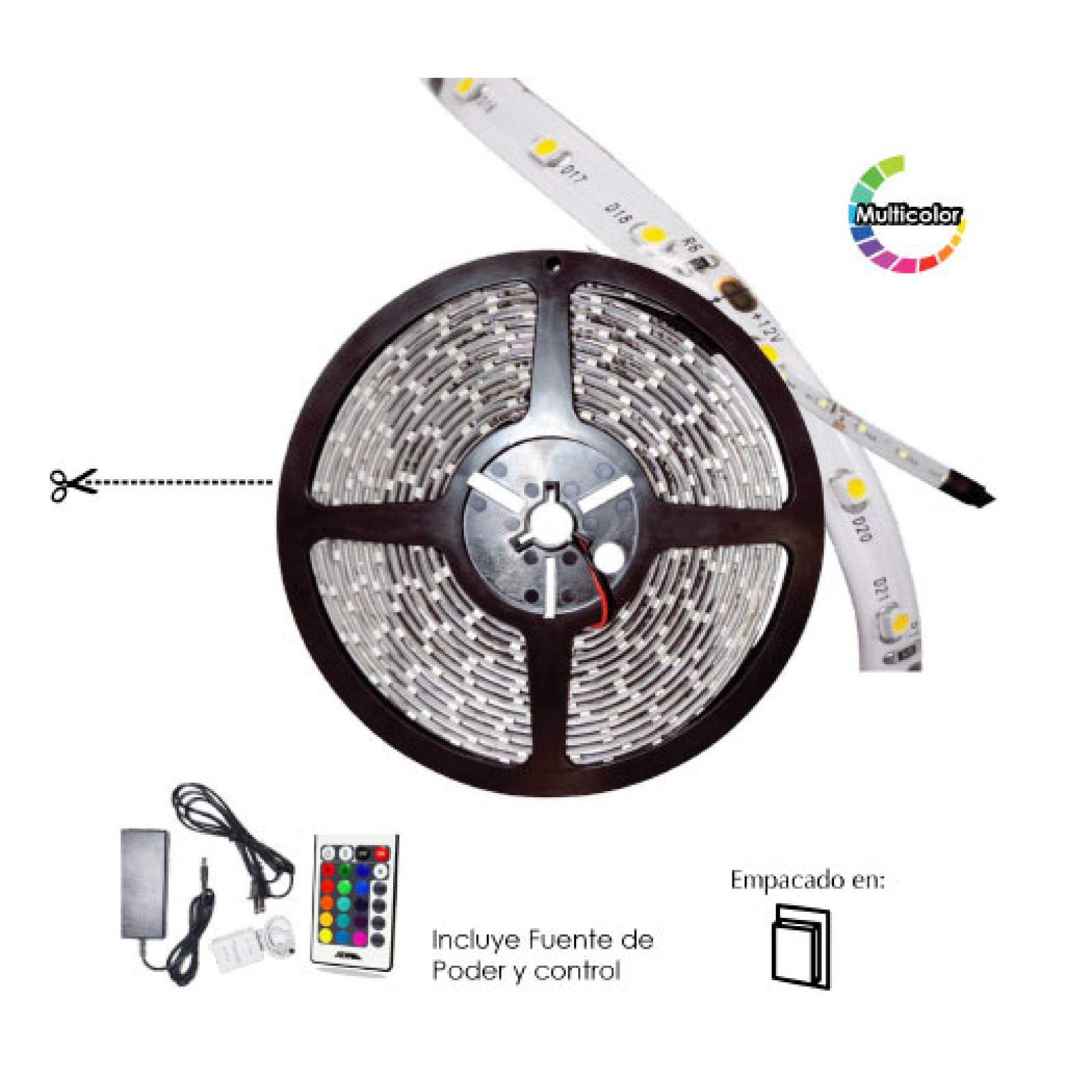 Manguera Tira 300 Leds Multicolor RGB AD 8600 24w Adir
