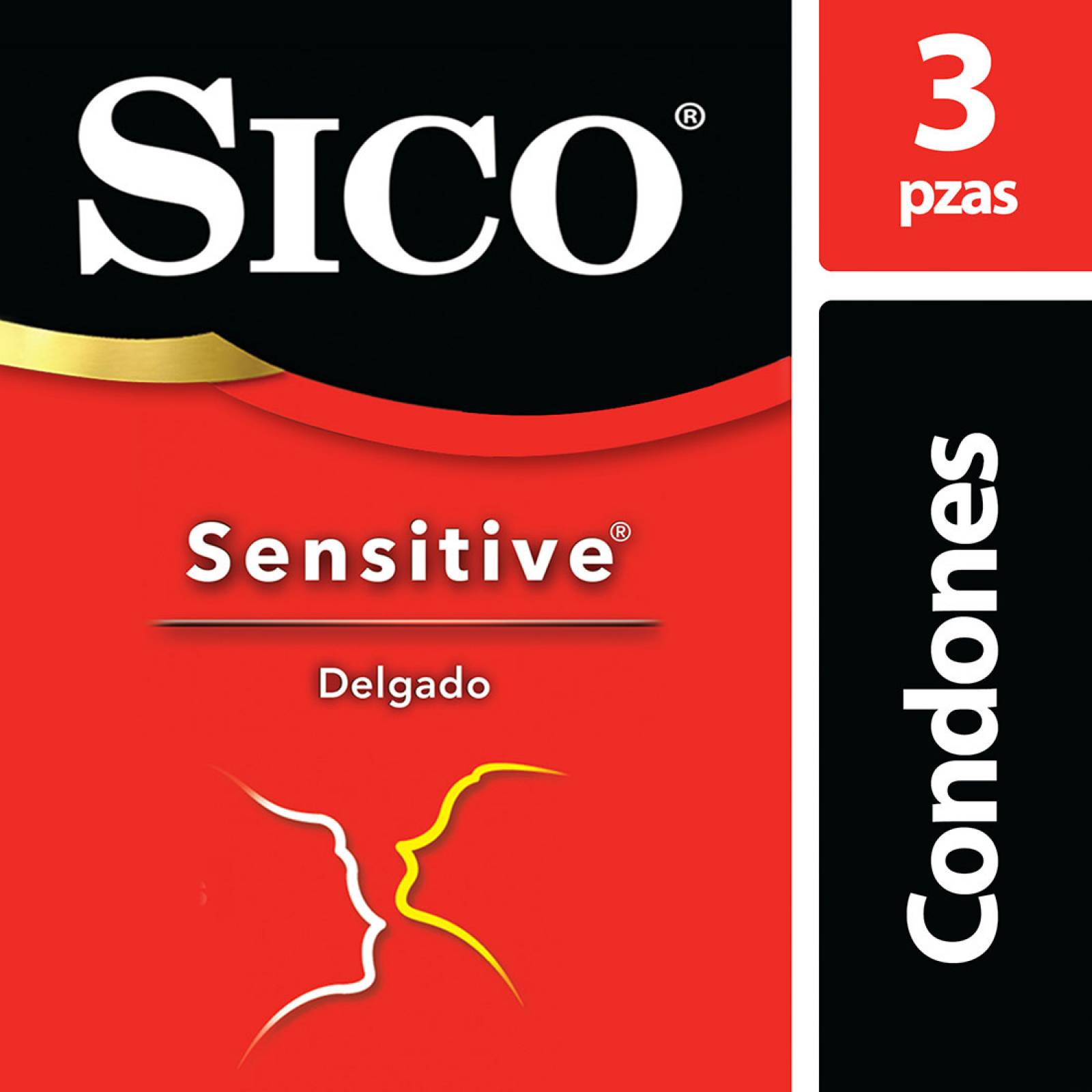 Condones de Látex Delgados y Lubricados Sico Sensitive 3 Pack