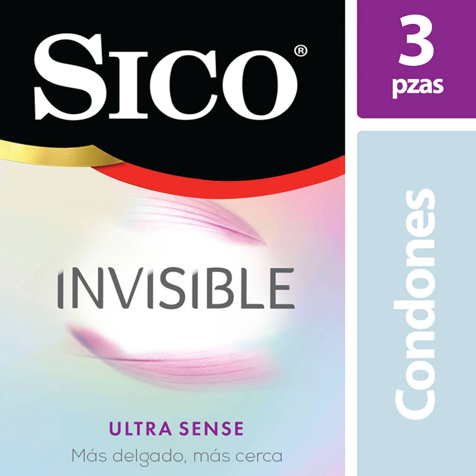Condones de Látex Extra Delgados Sico Invisible Ultra Sense 3 Pack