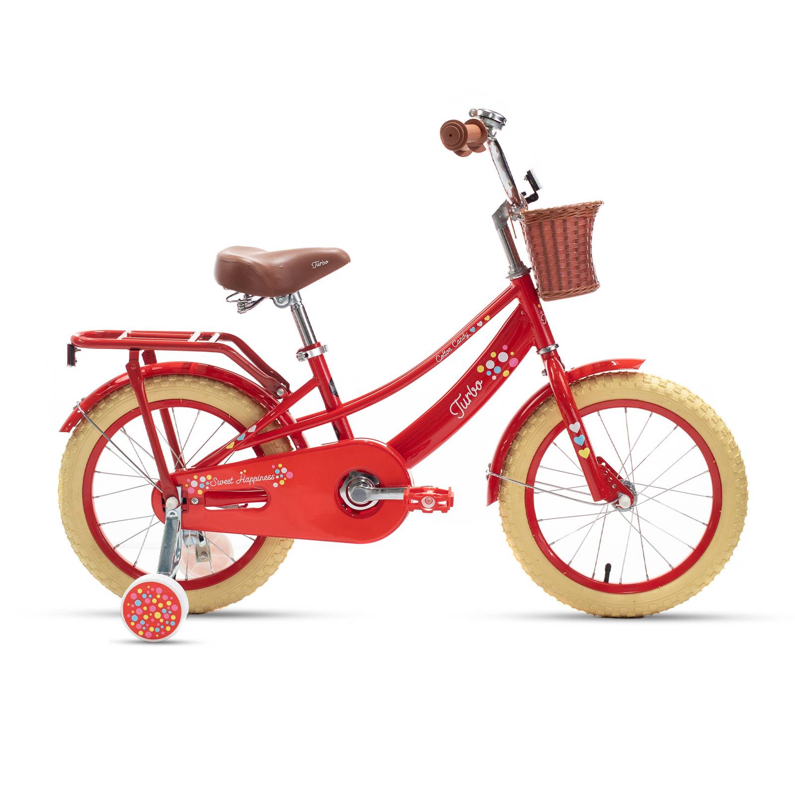 Bicicleta Retro Para Niña R16 Cotton Candy Rojo Turbo