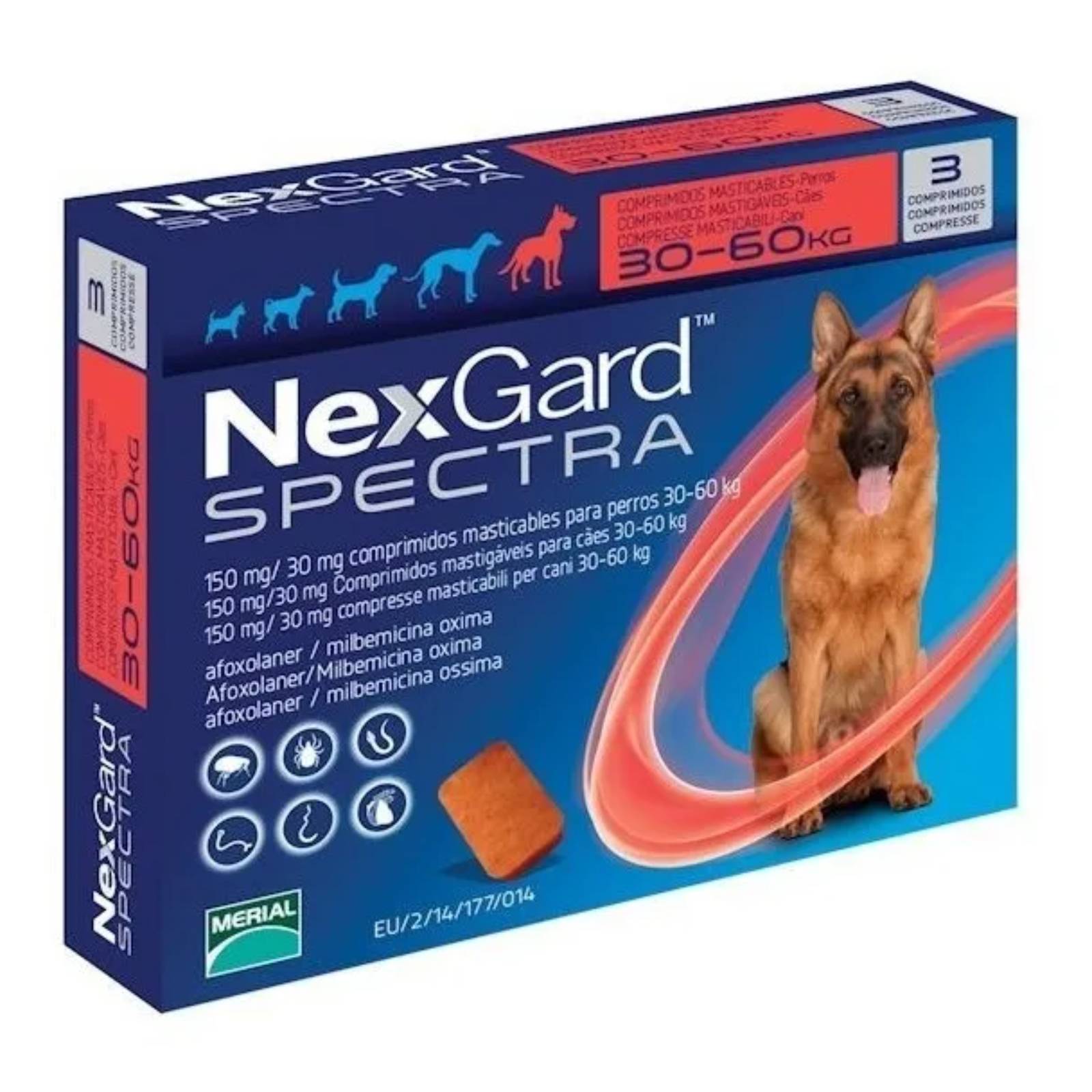 Nexgard Spectra 3 Tabletas Perros Grandes de 30 a 60kg