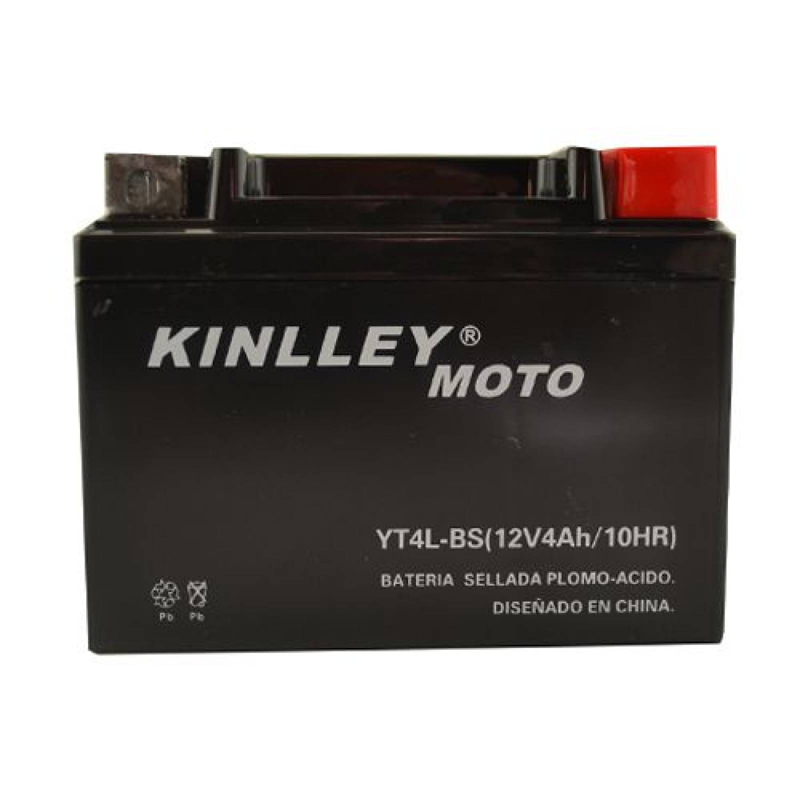 Bateria para Moto Acido YT4L BS Negra Kinlley 12V