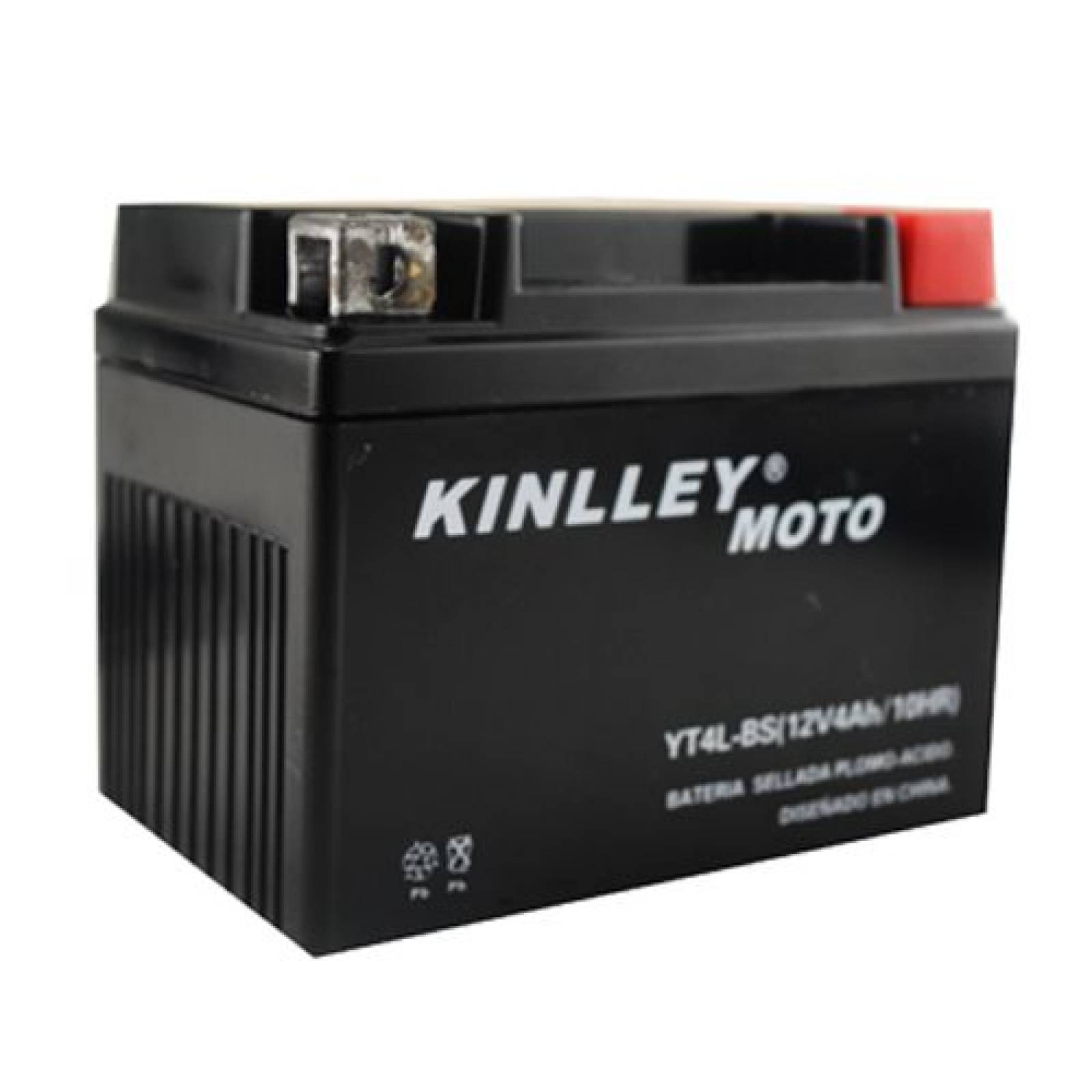 Bateria para Moto Acido YT4L BS Negra Kinlley 12V