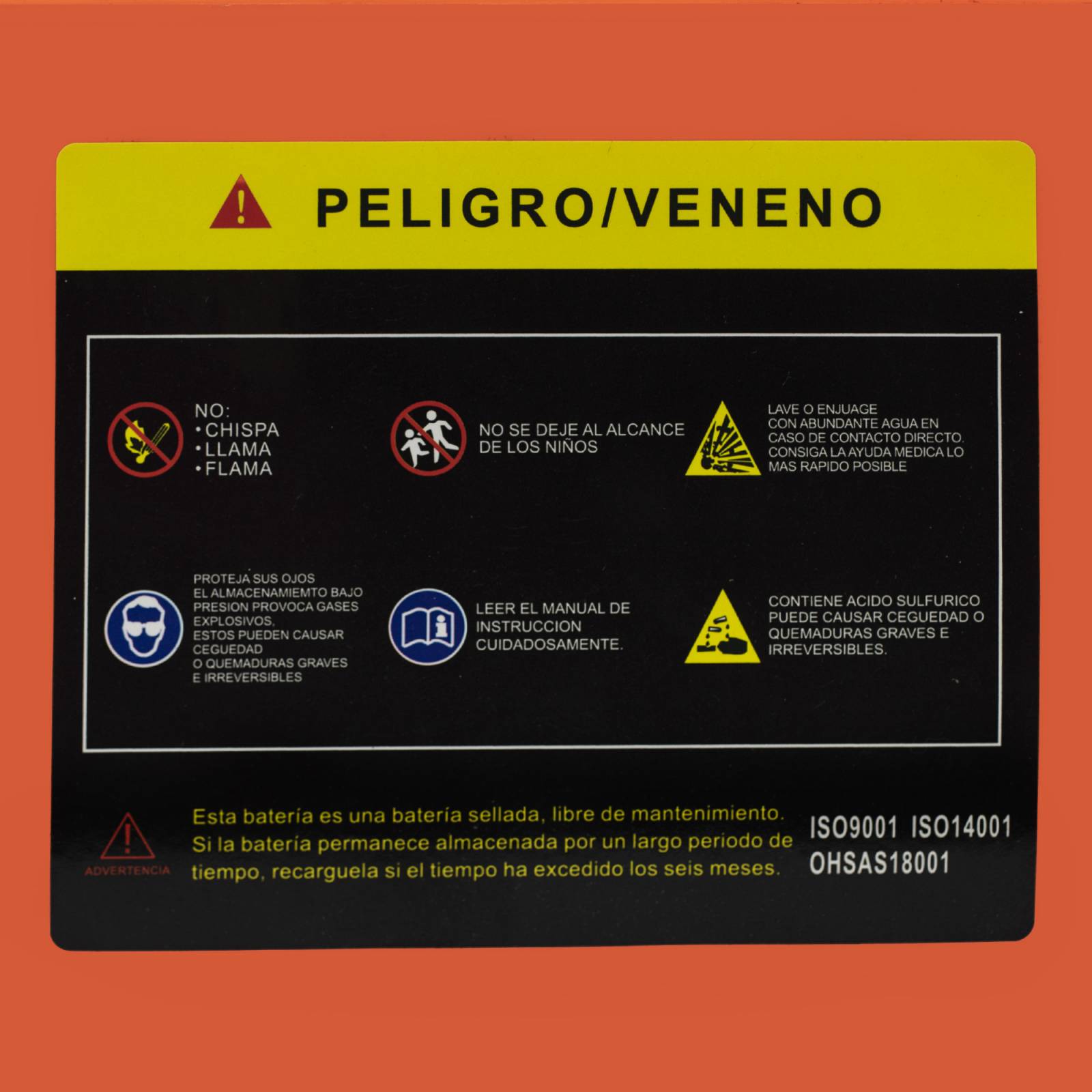 Bateria de Gel para Moto 12N9 3B I Naranja Kinlley 12V