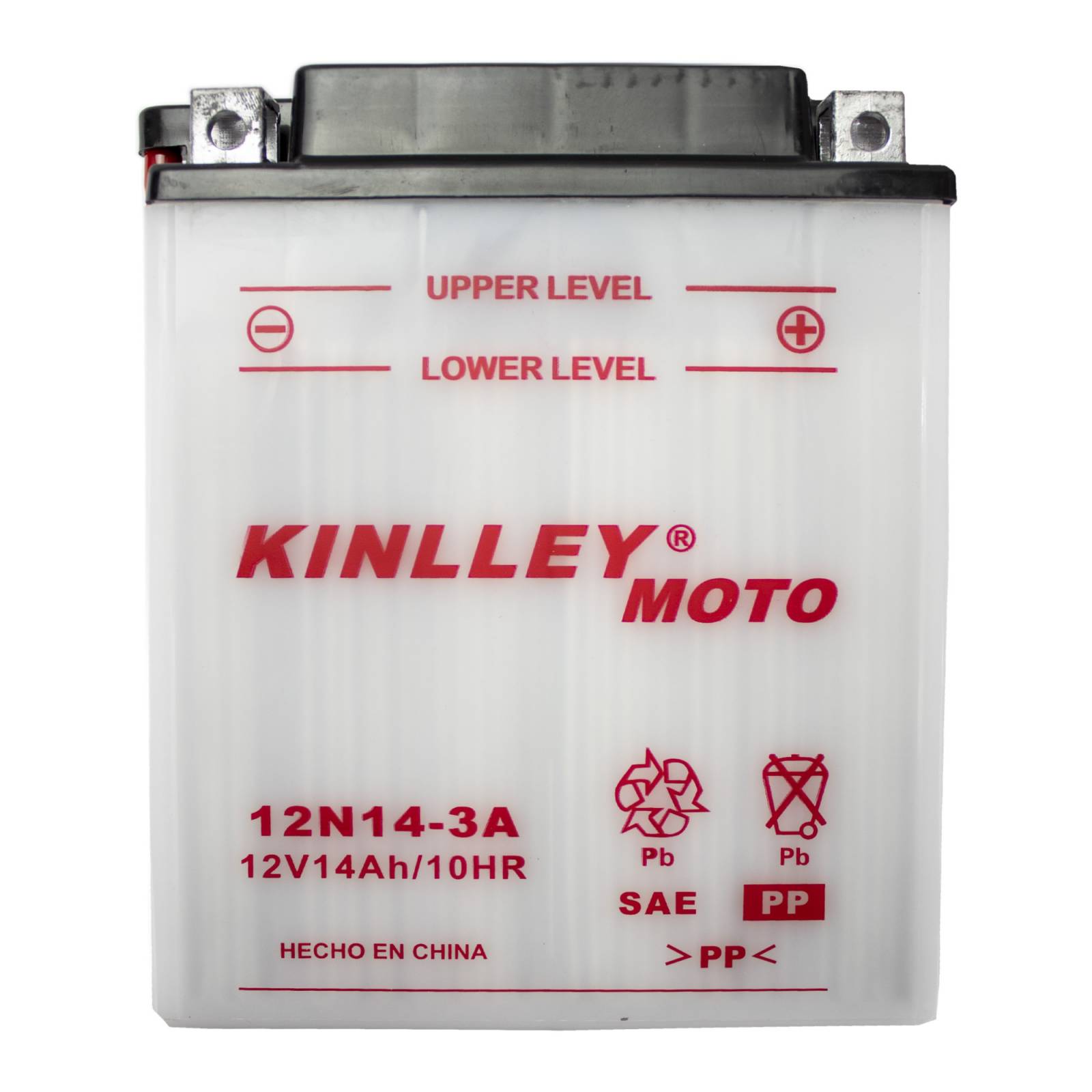 Bateria para Moto 12N14 3A Blanca Kinlley NO INCLUYE ACIDO